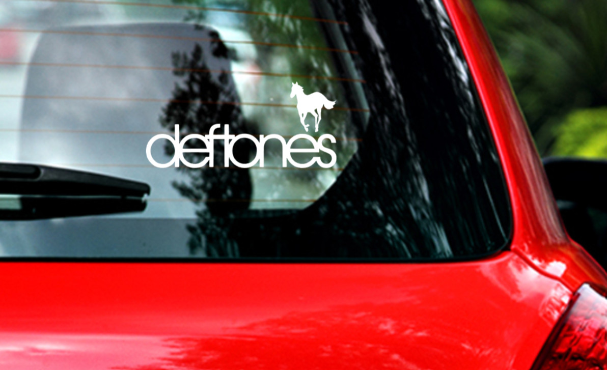 Deftones Car Decal Vinyl Glossy Band Logo Bumper Sticker White Pony Nu Metal