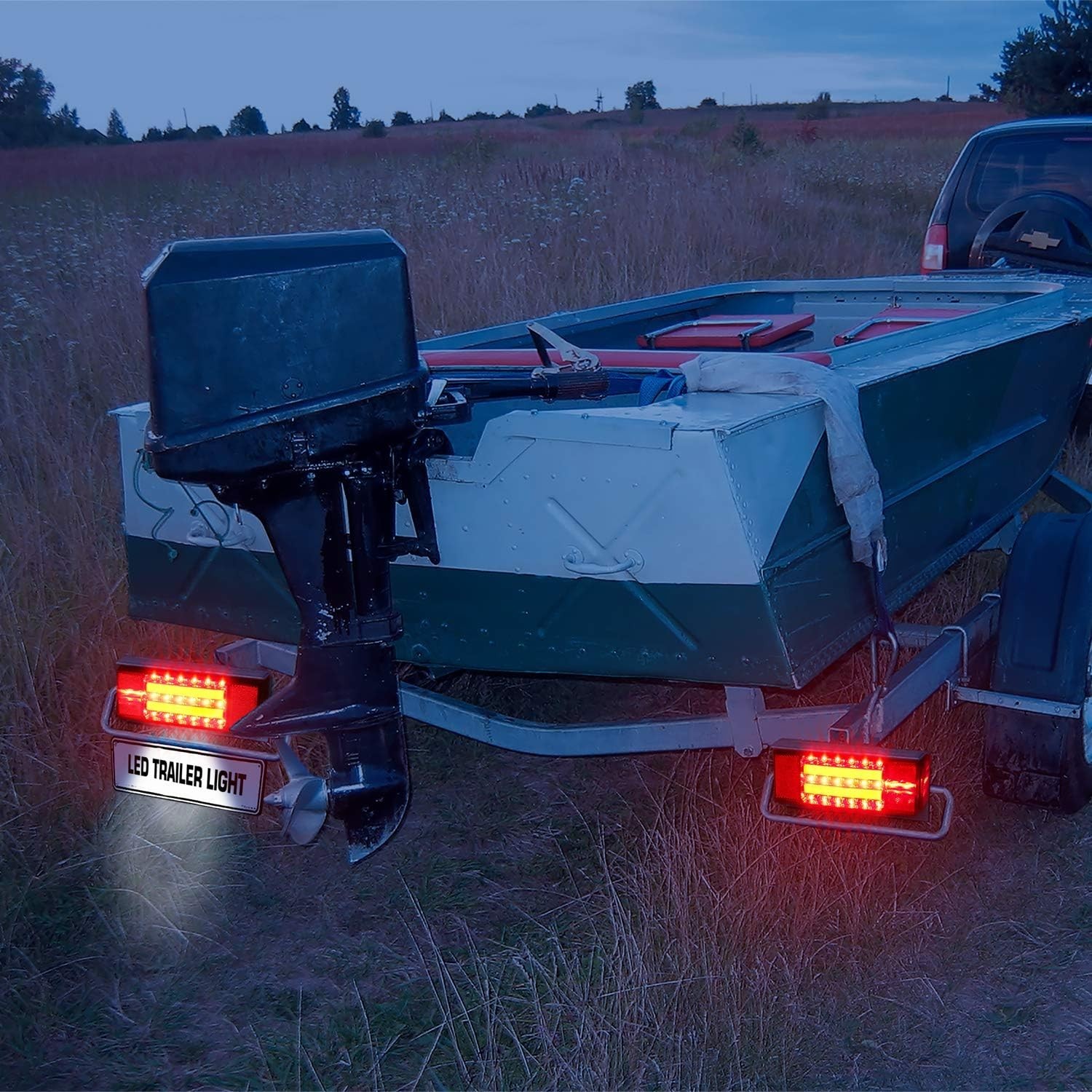 Submersible LED Trailer Light Kit Bright Brake Stop Turn Tail License Lights