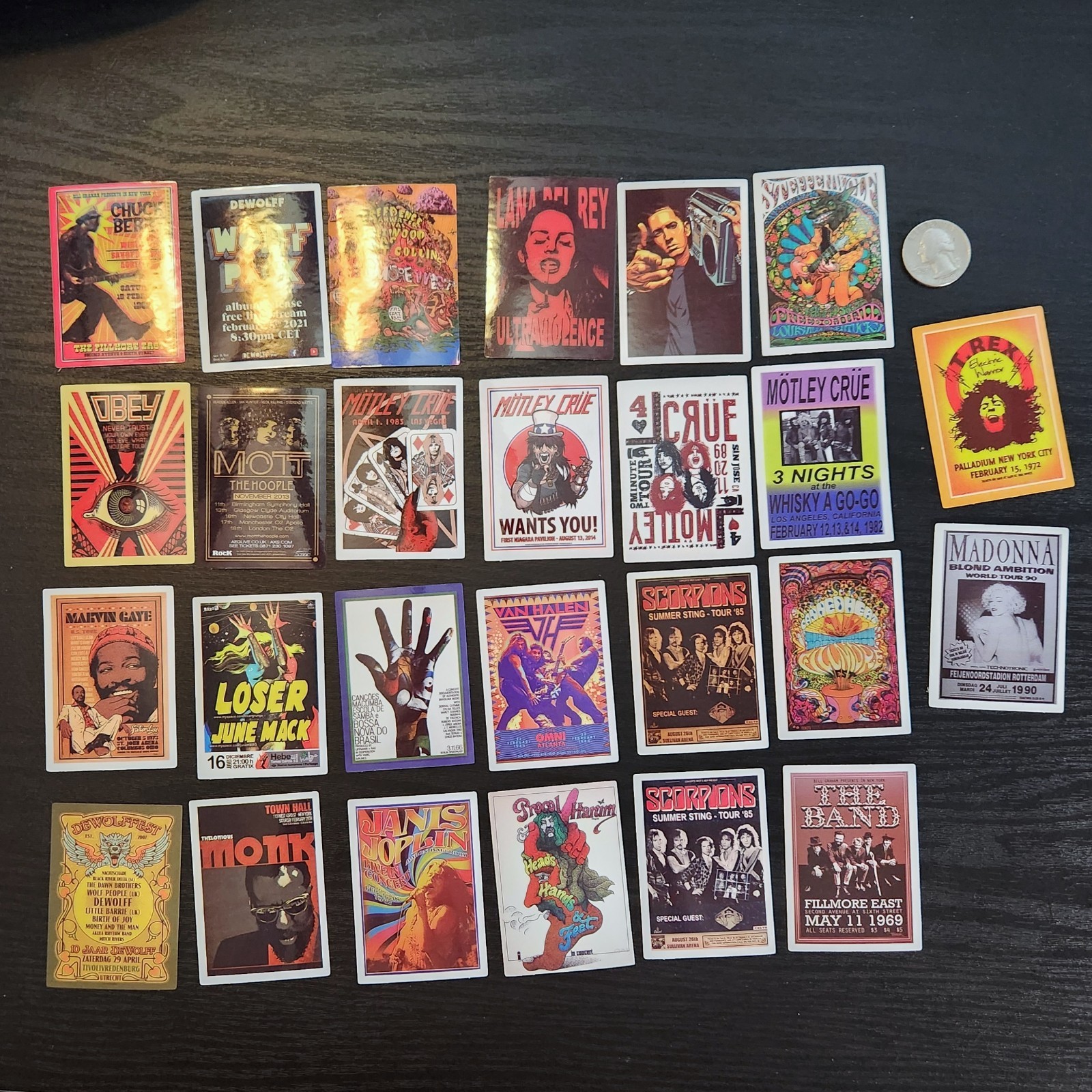 (26) 70s 80s 90s Metal Rock Concert Poster Stickers 2.5" Waterproof Vinyl Glossy