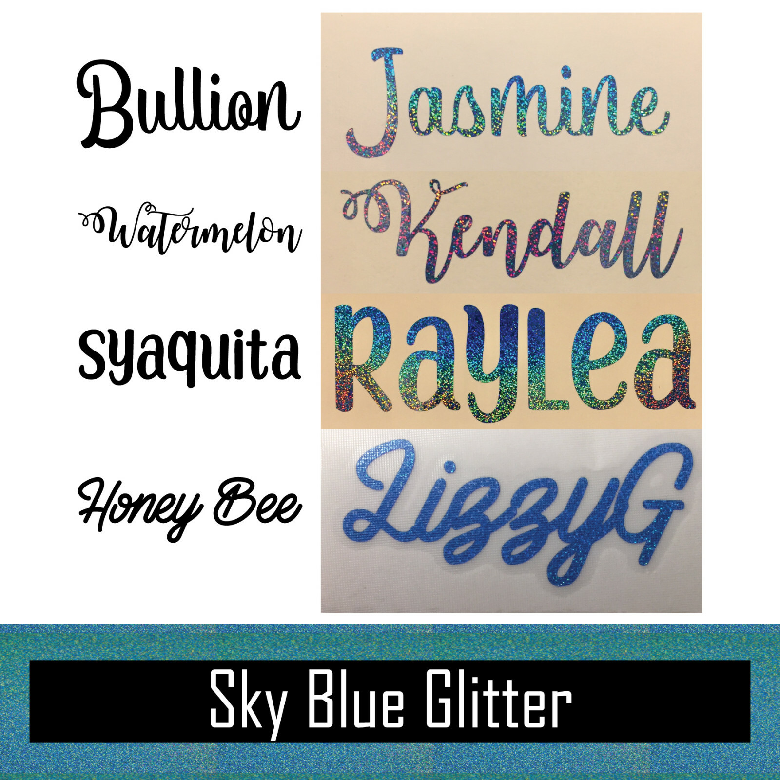 Glitter Custom Text Name Vinyl Decal Sticker for Yeti Tumbler iPhone Samsung