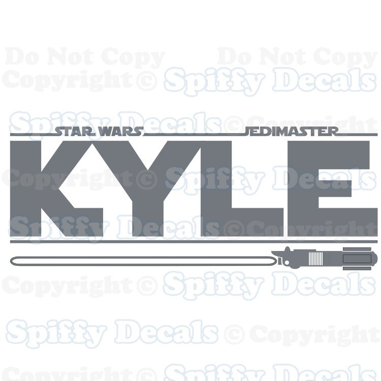 STAR WARS PERSONALIZED CUSTOM NAME LIGHTSABER Boys Vinyl Wall Decal Jedi Master