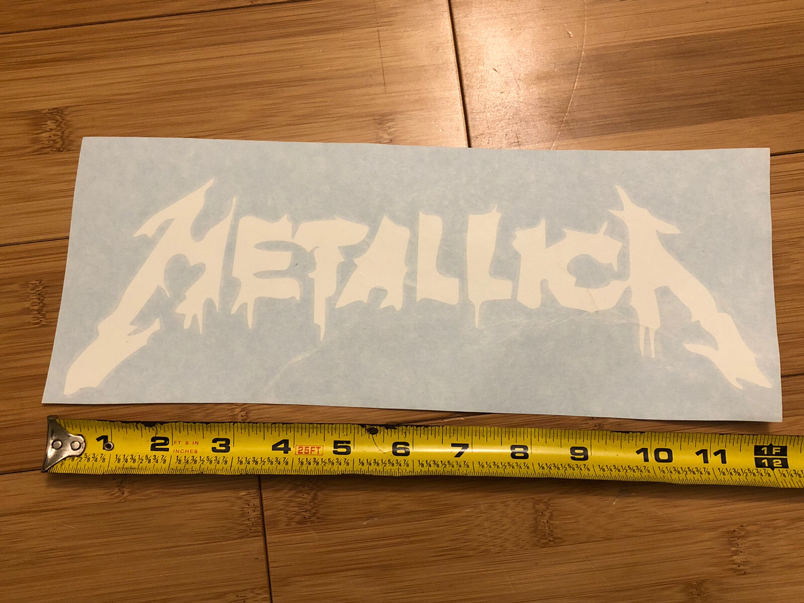 Metallica Logo 12” Dripping Logo White Vinyl Gloss Decal Sticker Truck Car Band