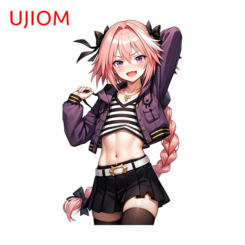 UJIOM Astolfo Standing Posture Wall Sticker Playful Femboy Surfboard Wardrobe