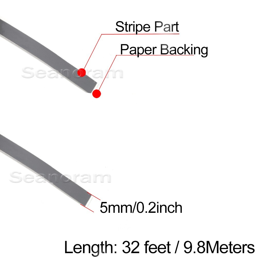1/5" 5mm Dark Grey DIY Home Shop Bar Pinstriping Pin Stripe Decal Vinyl Sticker