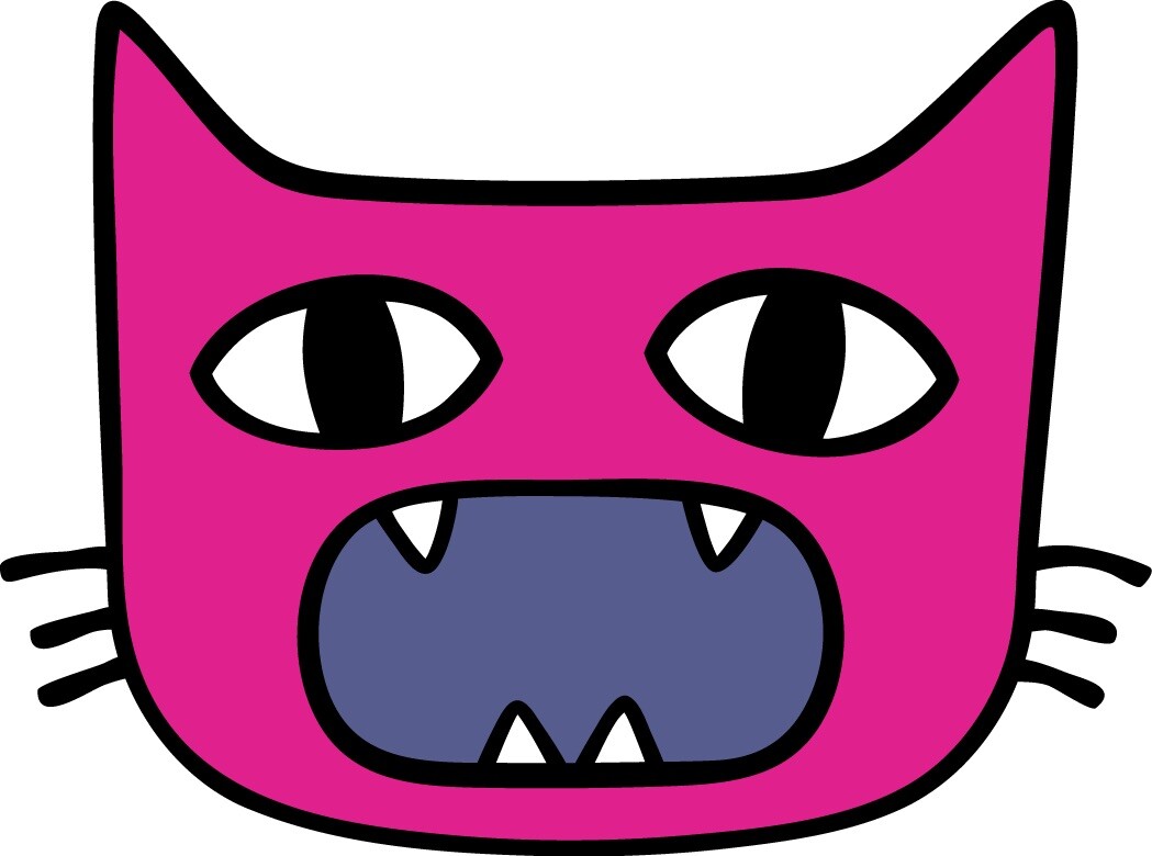 Silly Cat Phone Sticker (2 Inch) Punk Hungry Eye Cute Hippy Hippie Kitten