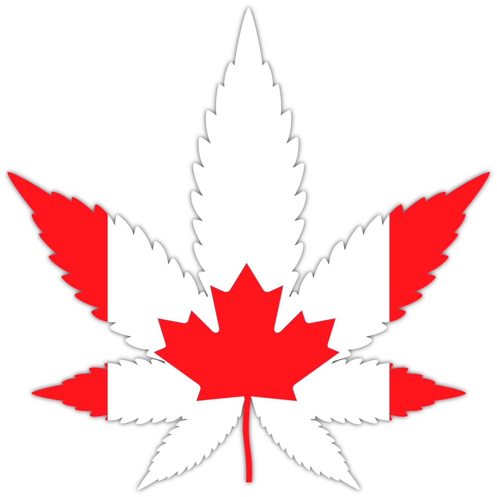 Canada Flag Funny Patriotic Weed Leaf Sticker Decal Laptop Wall Car Truck