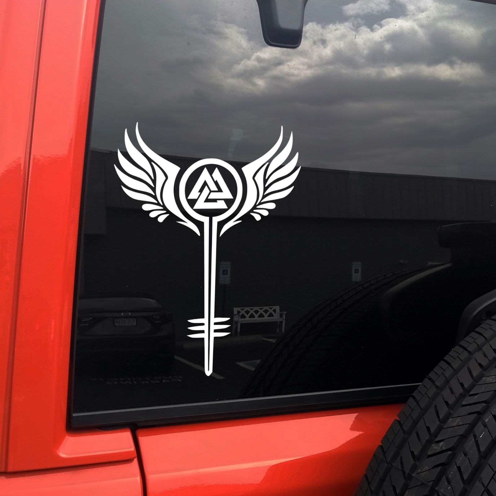Valkyrie Shield Maiden Wings Valknut Odin Vinyl Sticker Decal Norse Celtic Vikin