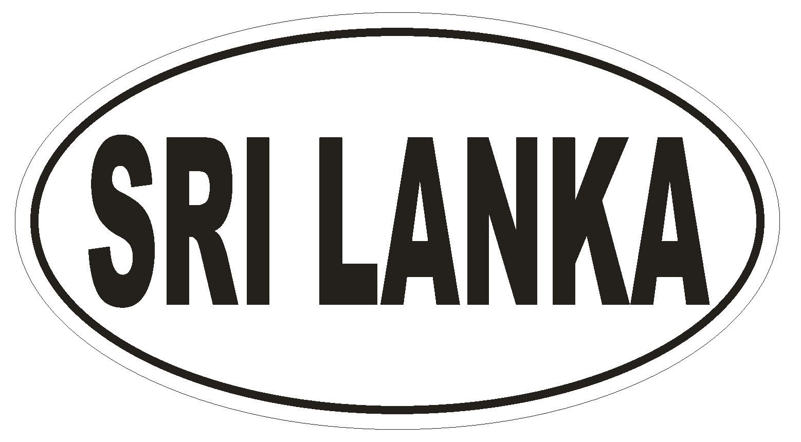 Sri lanka Oval Bumper Sticker or Helmet Sticker D2263 Euro Oval Country Code