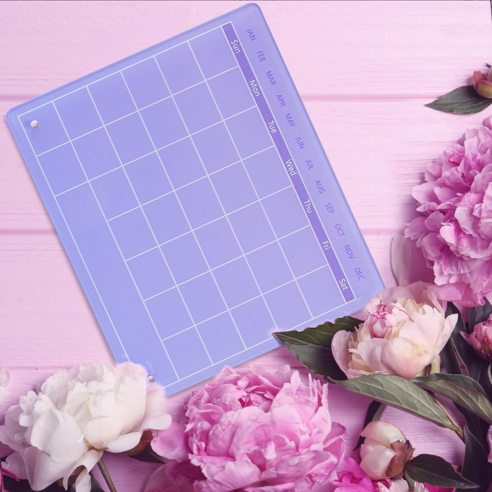 Calendar Dry Erase Board,12"X10",Acrylic Desk Calendar with Stand,Purple Dry …