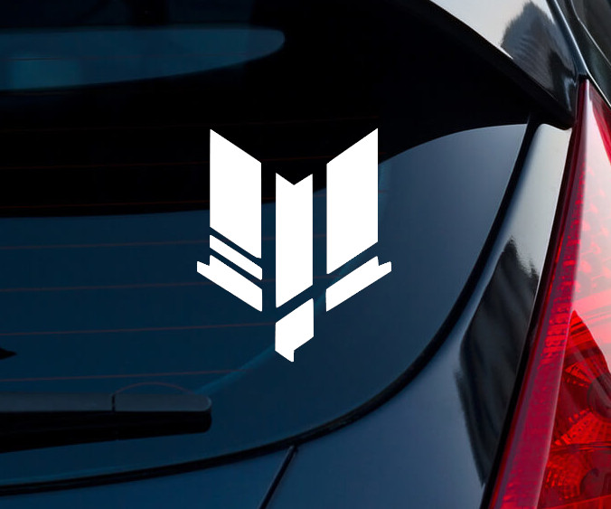 Solaris United Warframe Matte White Indoor/Outdoor Vinyl Decal 3"x2.5"