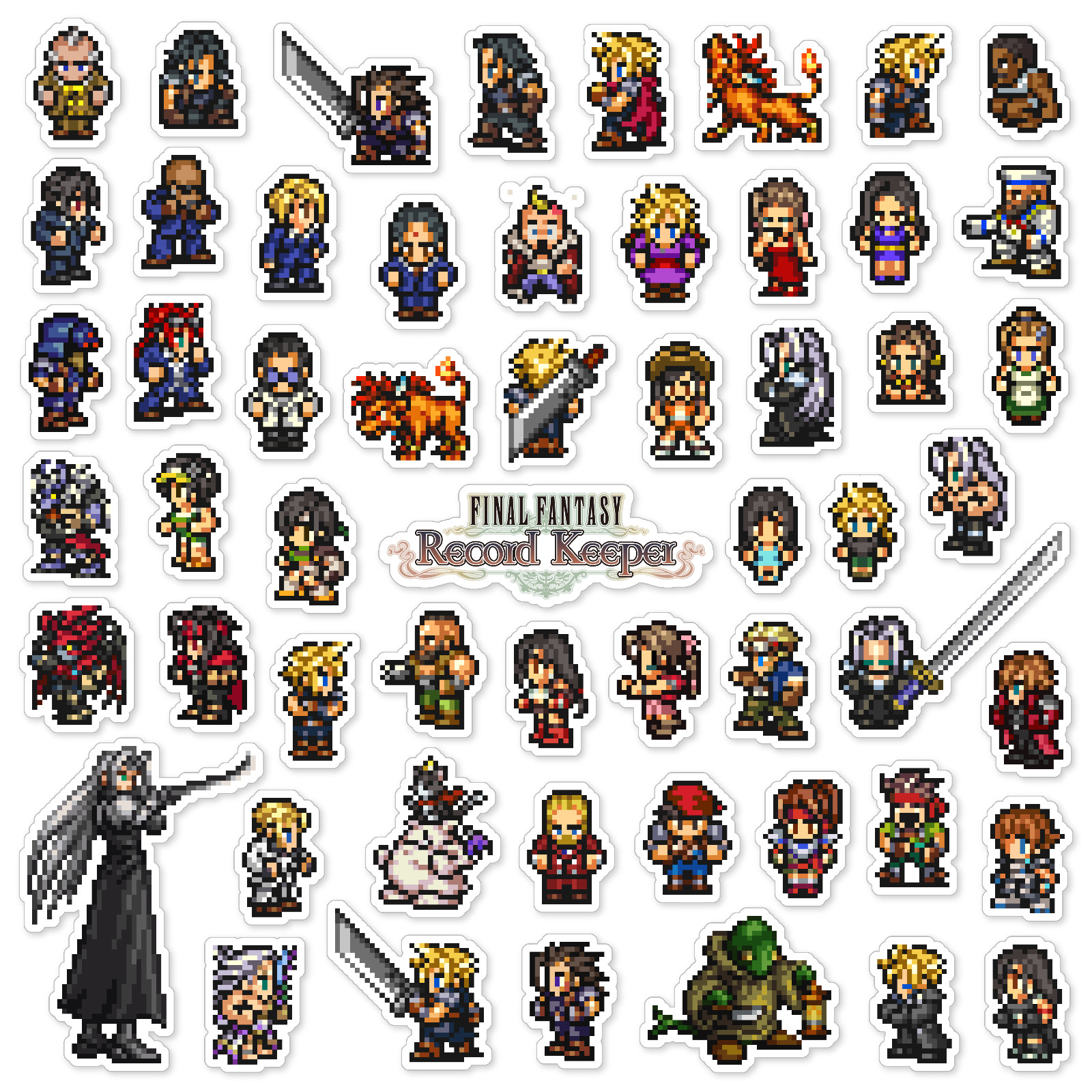 Final Fantasy VII 7 Stickers Final Fantasy Record Keeper 56 Sticker Pack