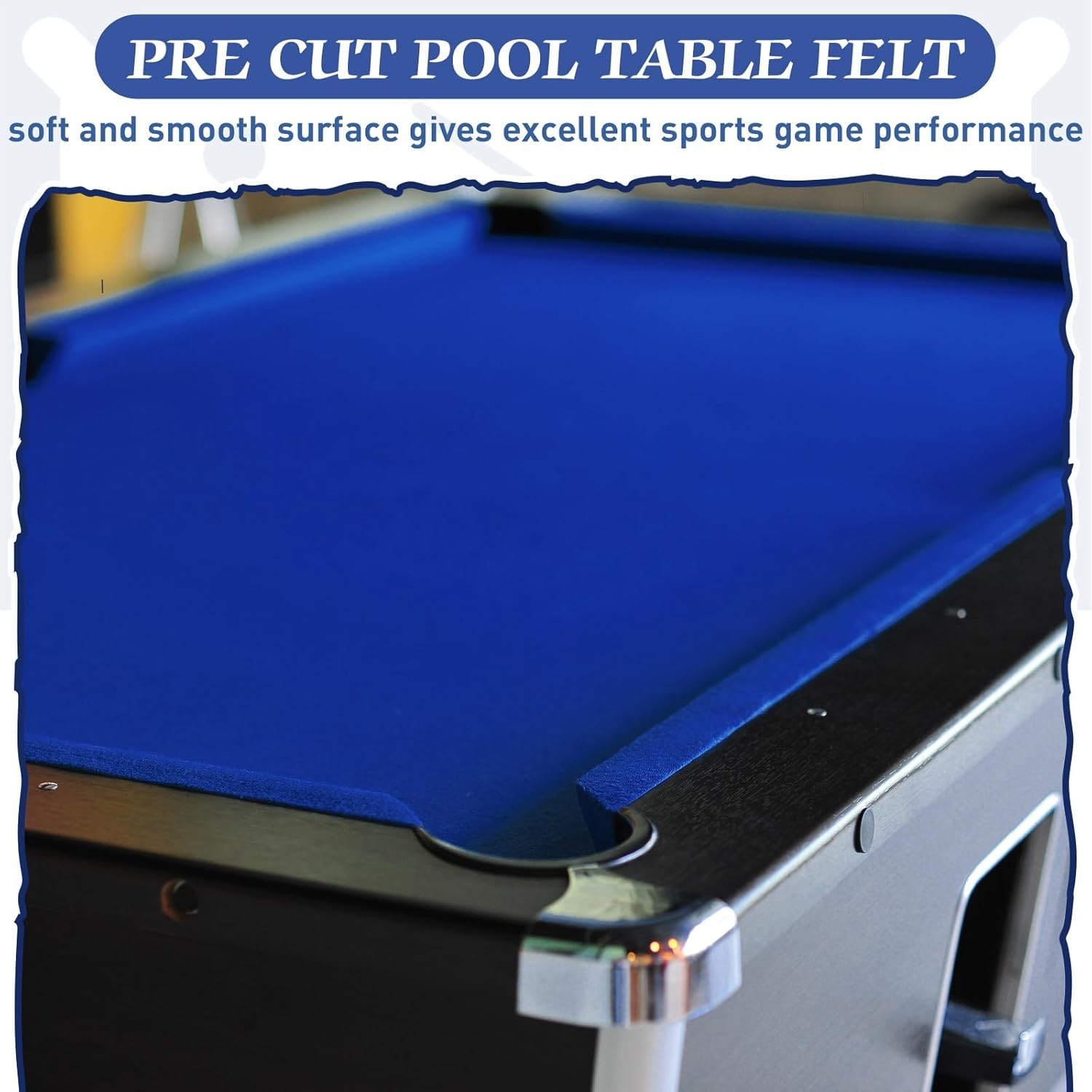 Billiard Cloth for 8 ft Pool Table Pre Cut Felt with 6 Cloth Strips and 6 Pool T