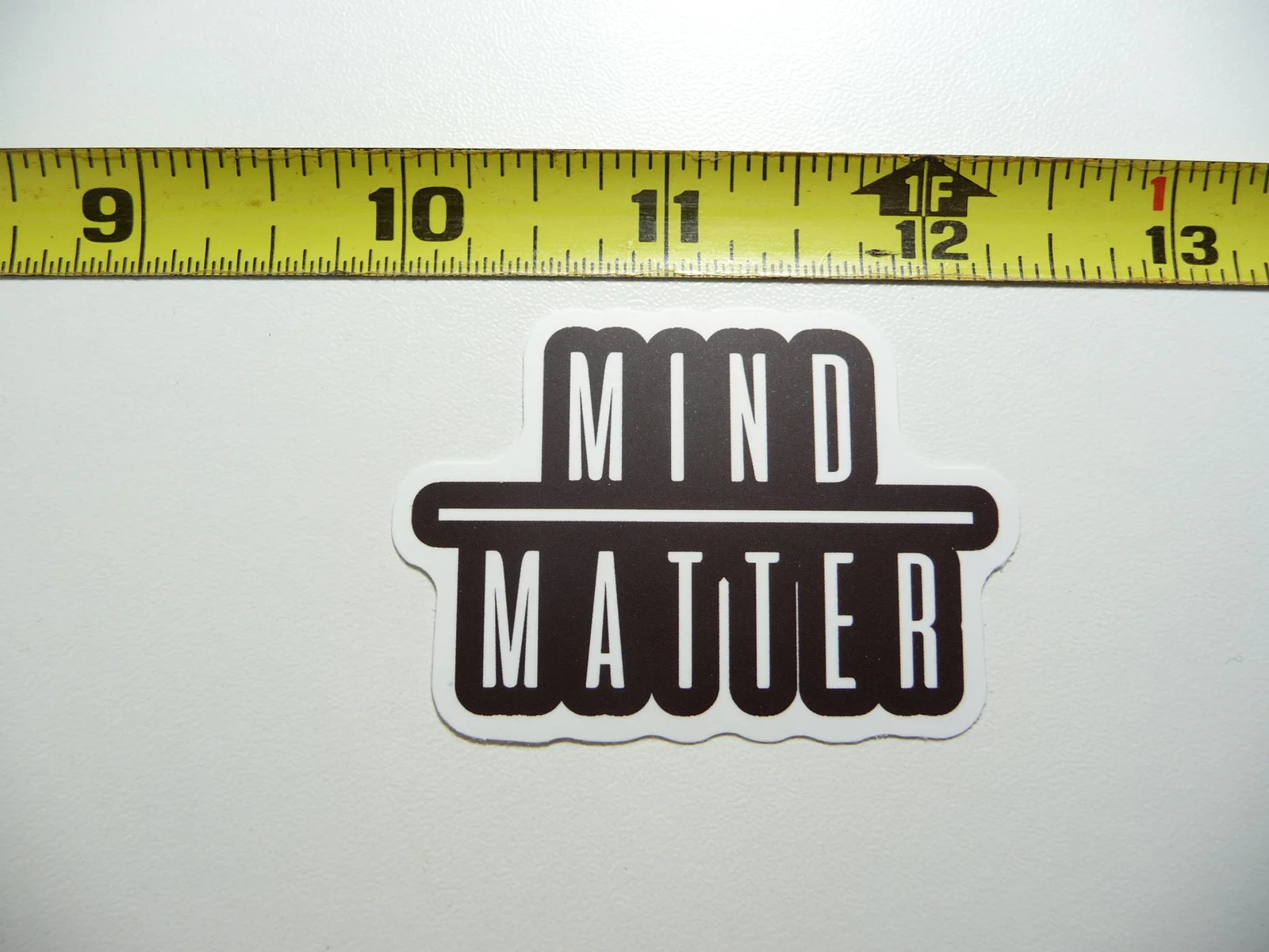 MIND OVER MATTER SMALL STICKER DECAL GYM WEIGHTLIFTING FITNESS EXERCISE