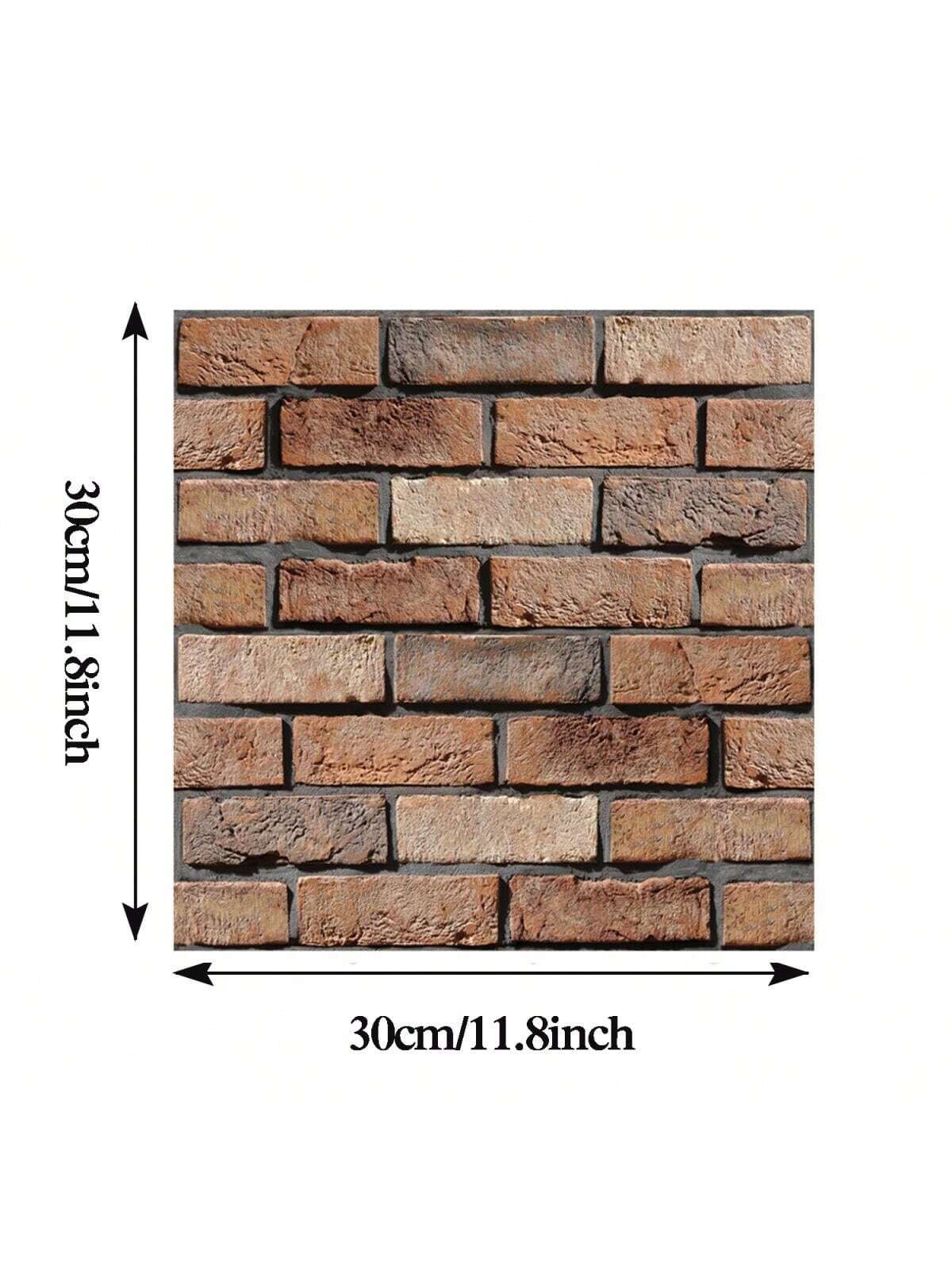 10PCS 3D Brick Wall Stickers Waterproof Wall Panels Peel And Stick Self Adhesive