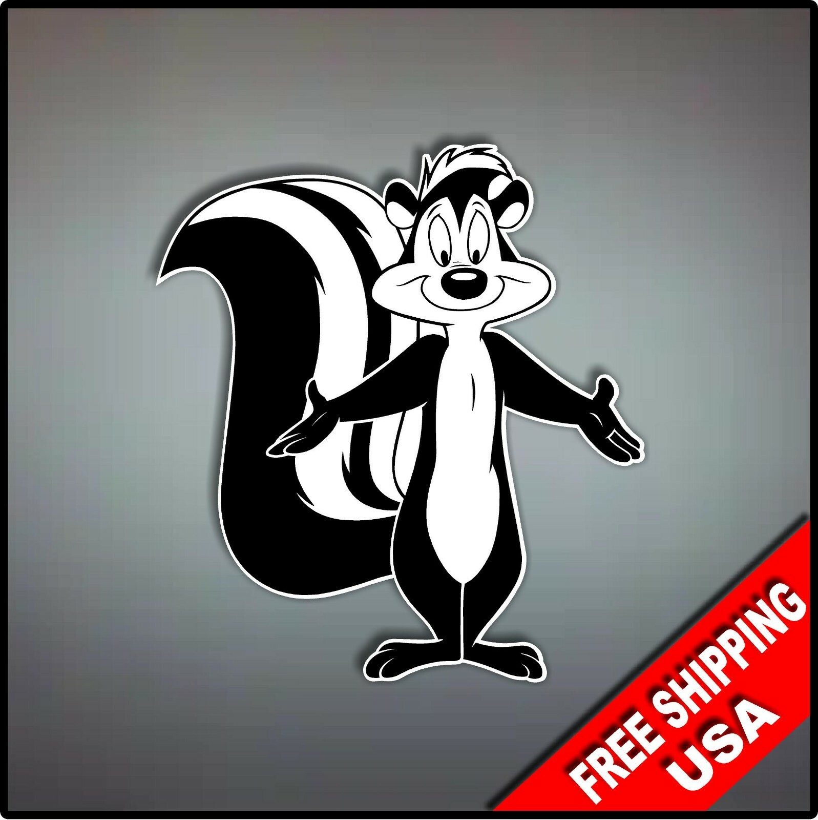 Pepe La Pew Decal Vinyl Wall Sticker 4.5" 80s Cartoon