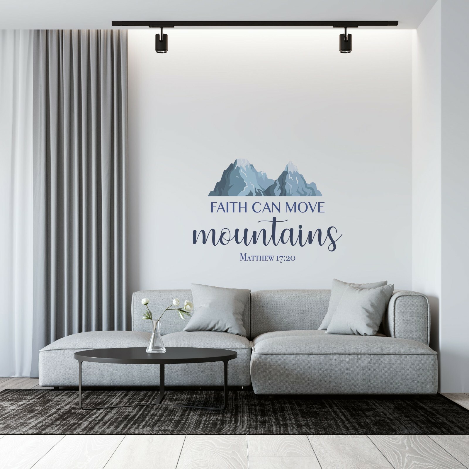 Vinyl Bible Quotes Matthew 17:20 Wall Decal Sticker | Faith Can Move Mountains