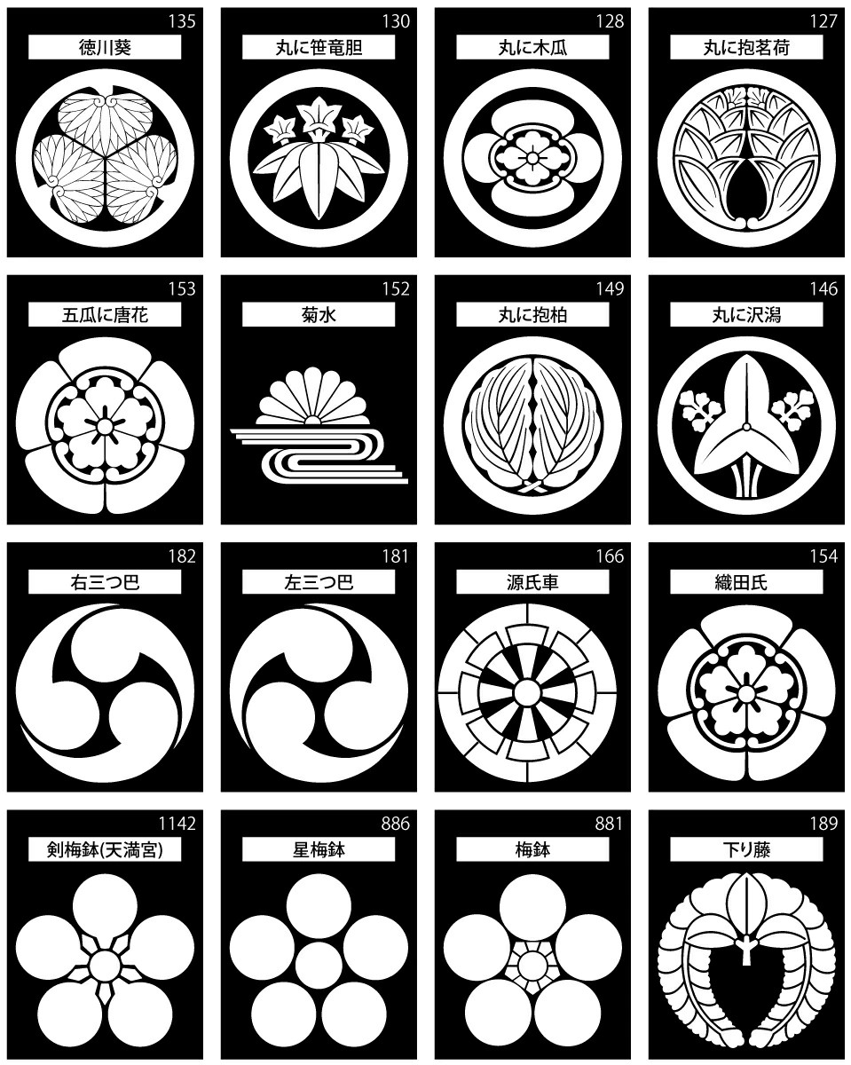 Kamon Iron-On Transfer Seal Japanese Traditional Family Crest Made in Japan