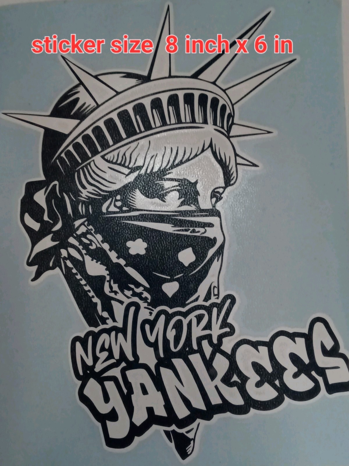 NY Graffiti NY Yankees Liberty Face Bandana Scarf Vinyl Decal Sticker New