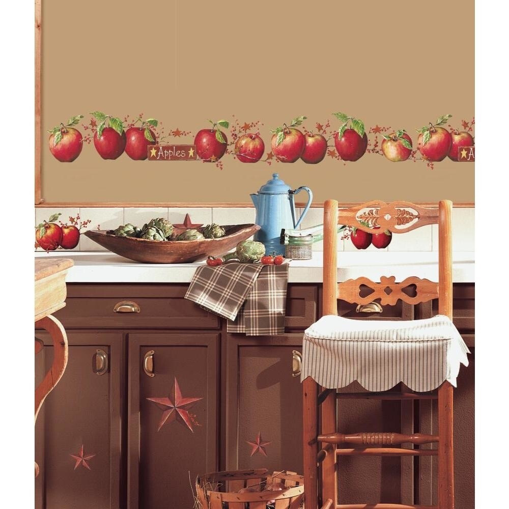 New COUNTRY APPLES Stars & Berries 40  WALL DECALS Border Stickers Kitchen Decor