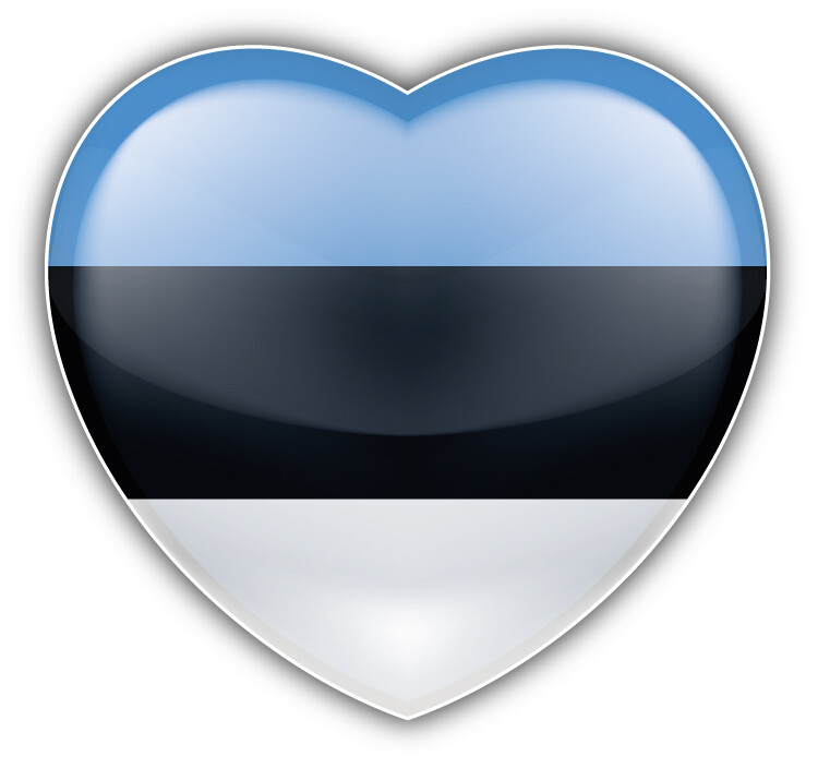 Estonia Glossy Heart Flag Car Bumper Sticker Decal – "SIZES"