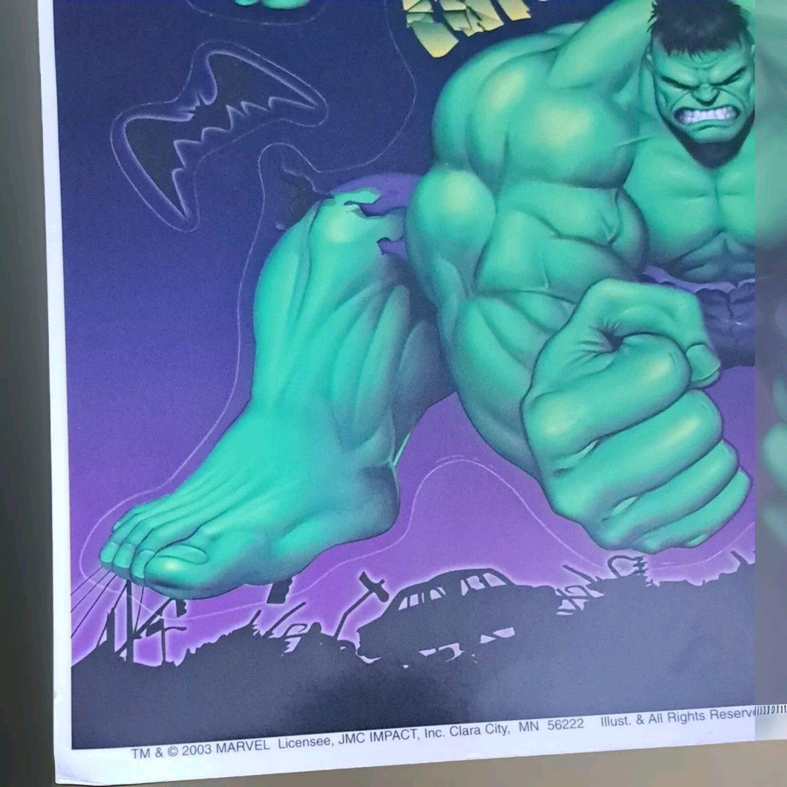 Marvel Halloween The Incredible HULK Superhero Art Window Cling Stickers Decal