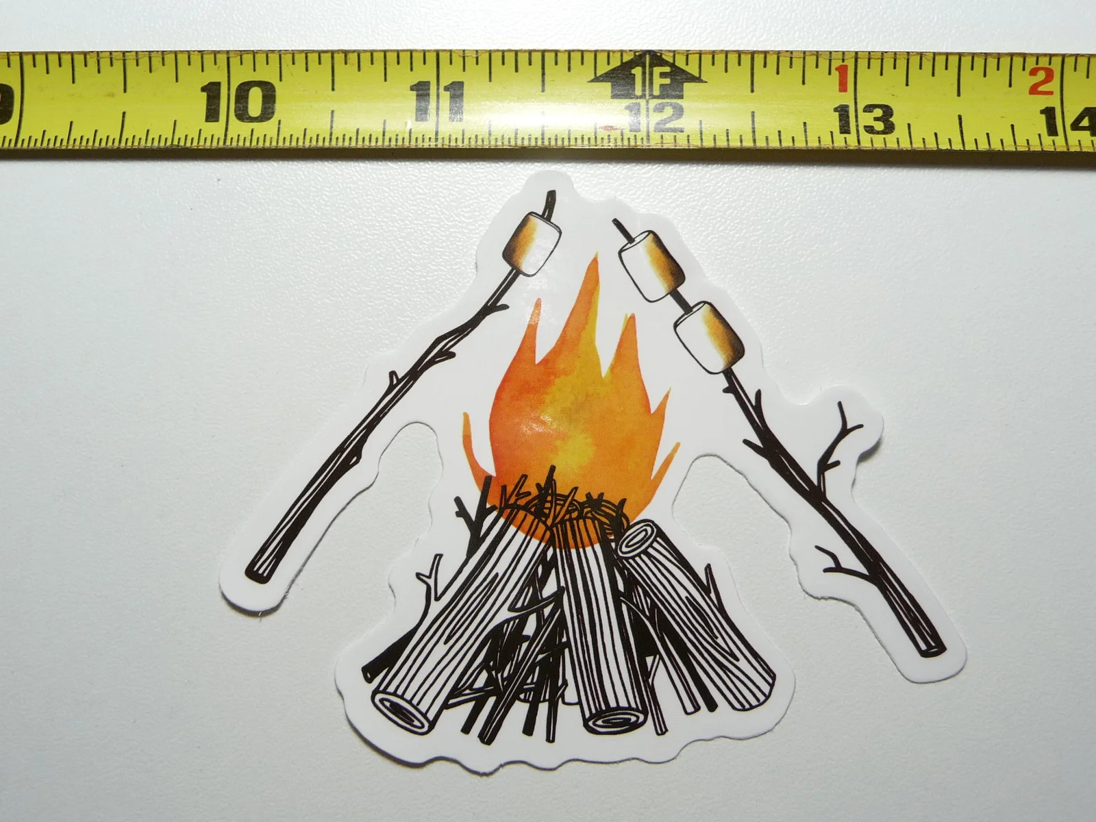 CAMPFIRE MARSHMALLOW SMALL STICKER DECAL CAMPING S HIKE HIKING NATURE ADVENTURE