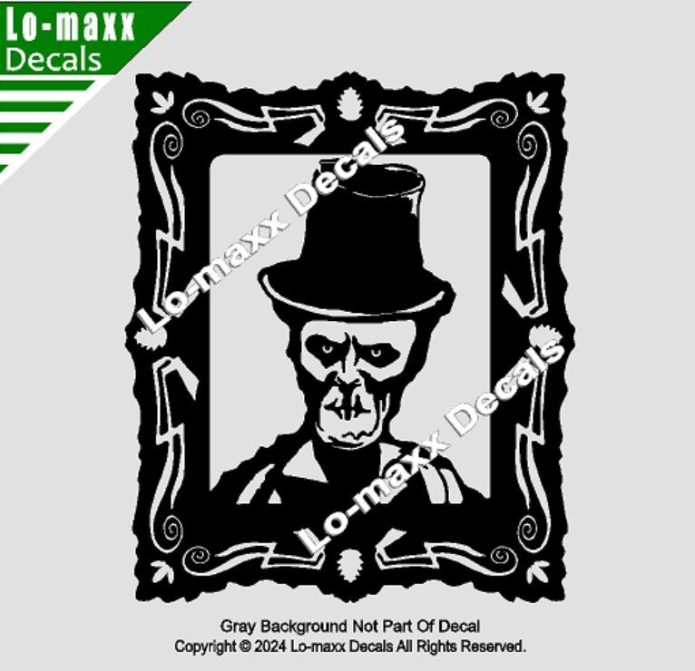 A Portrait Of Dead Man Lewis Macabre Top Hat Skull Die Cut Vinyl Decal Art