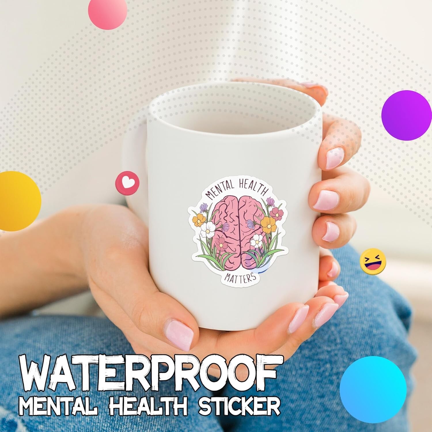 100 pcs Mental Health Stickers Decals, Mental Health Awareness Stickers