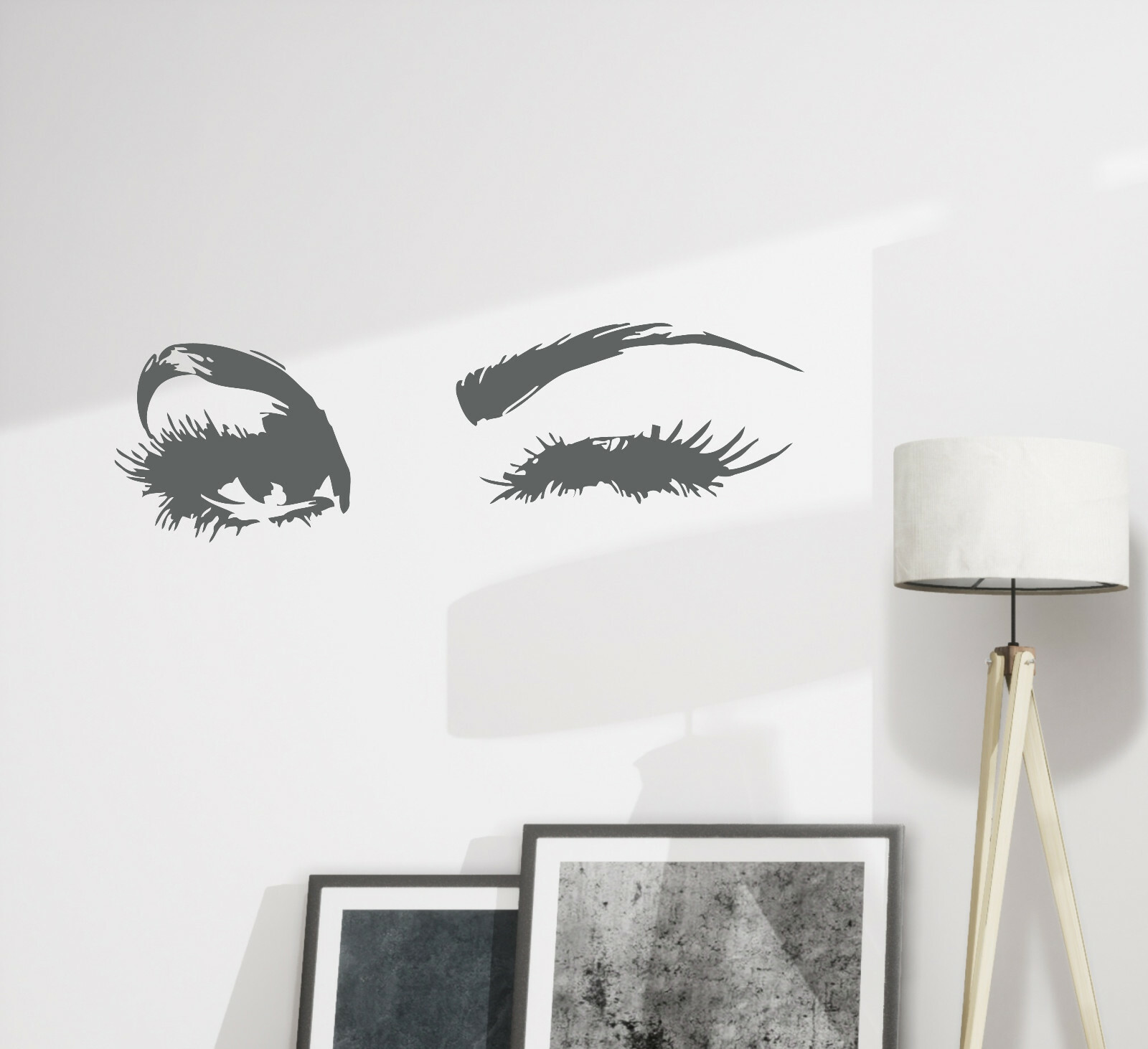 Wall Decal Women Eyes Makeup Beauty Vinyl Decor GREY 12 in x 36 in gz345