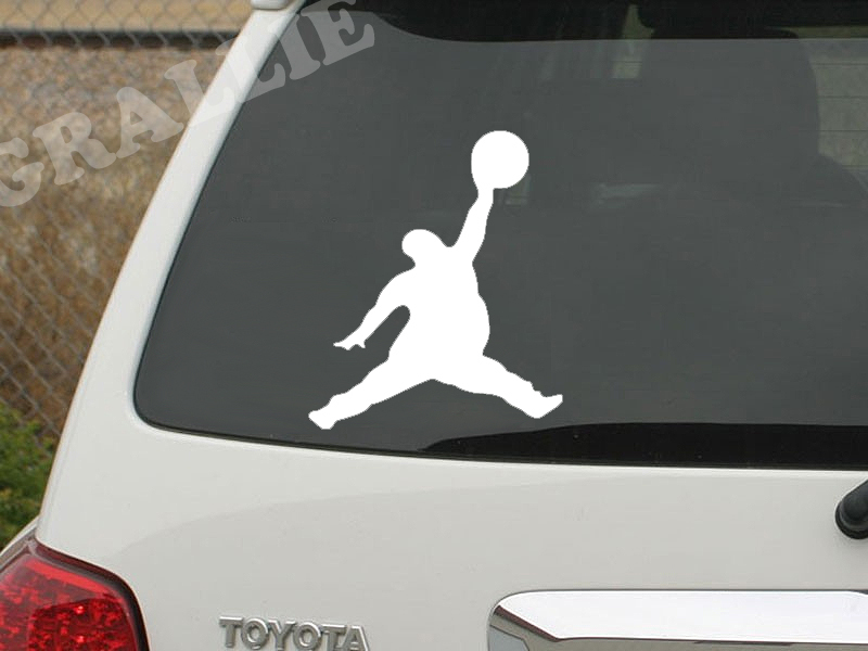 FAT MICHAEL AIR JORDAN JUMPMAN FUNNY VINYL WINDOW AUTO CAR STICKER DECAL DIE CUT