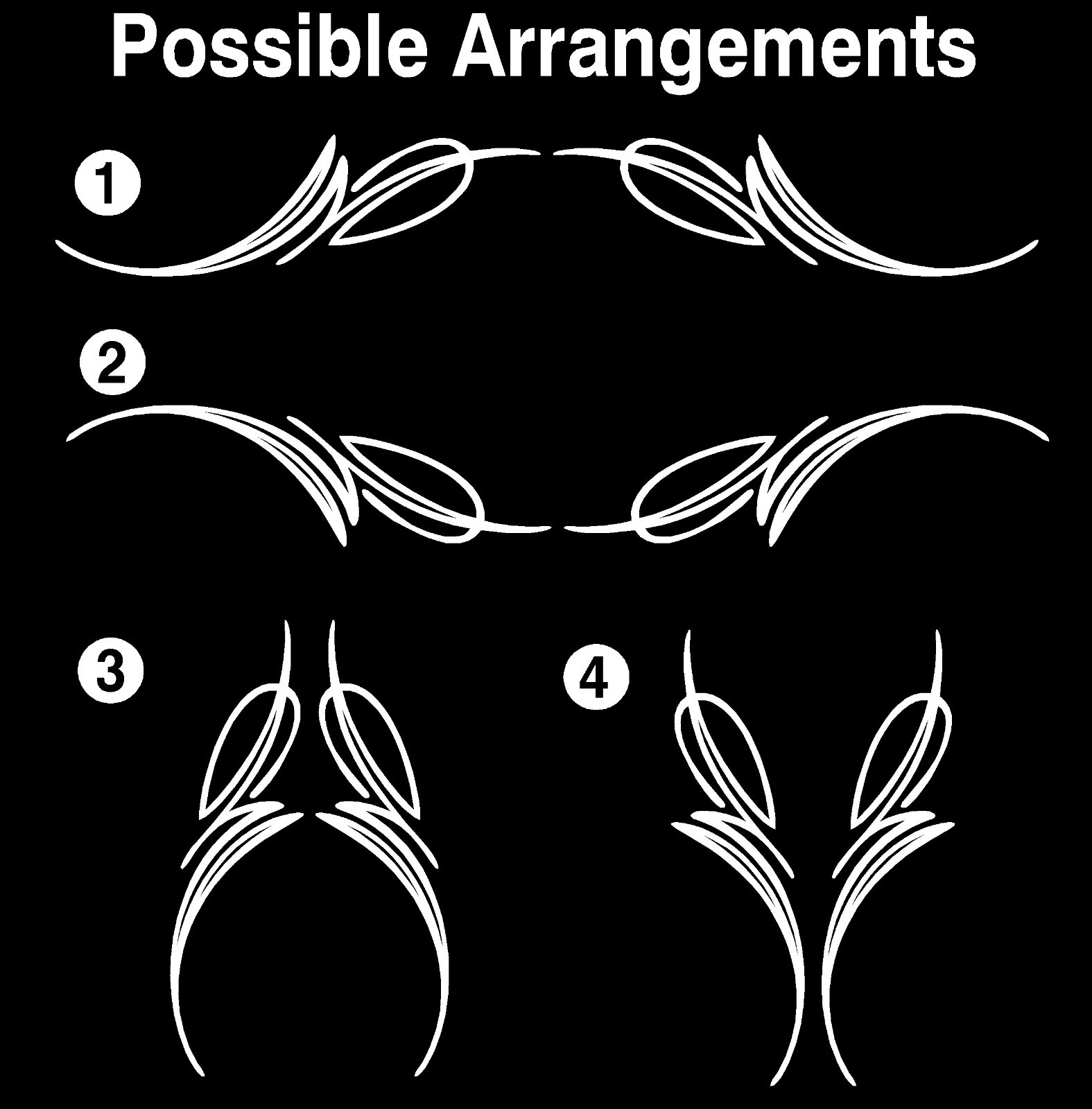 Pinstripe Decals Chopper Fender Window Gas Tank Motorcycle Bike Car (Pairs) #5