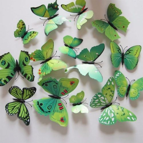 3D Multi-Color Butterfly Wall Decoration (7 sets)