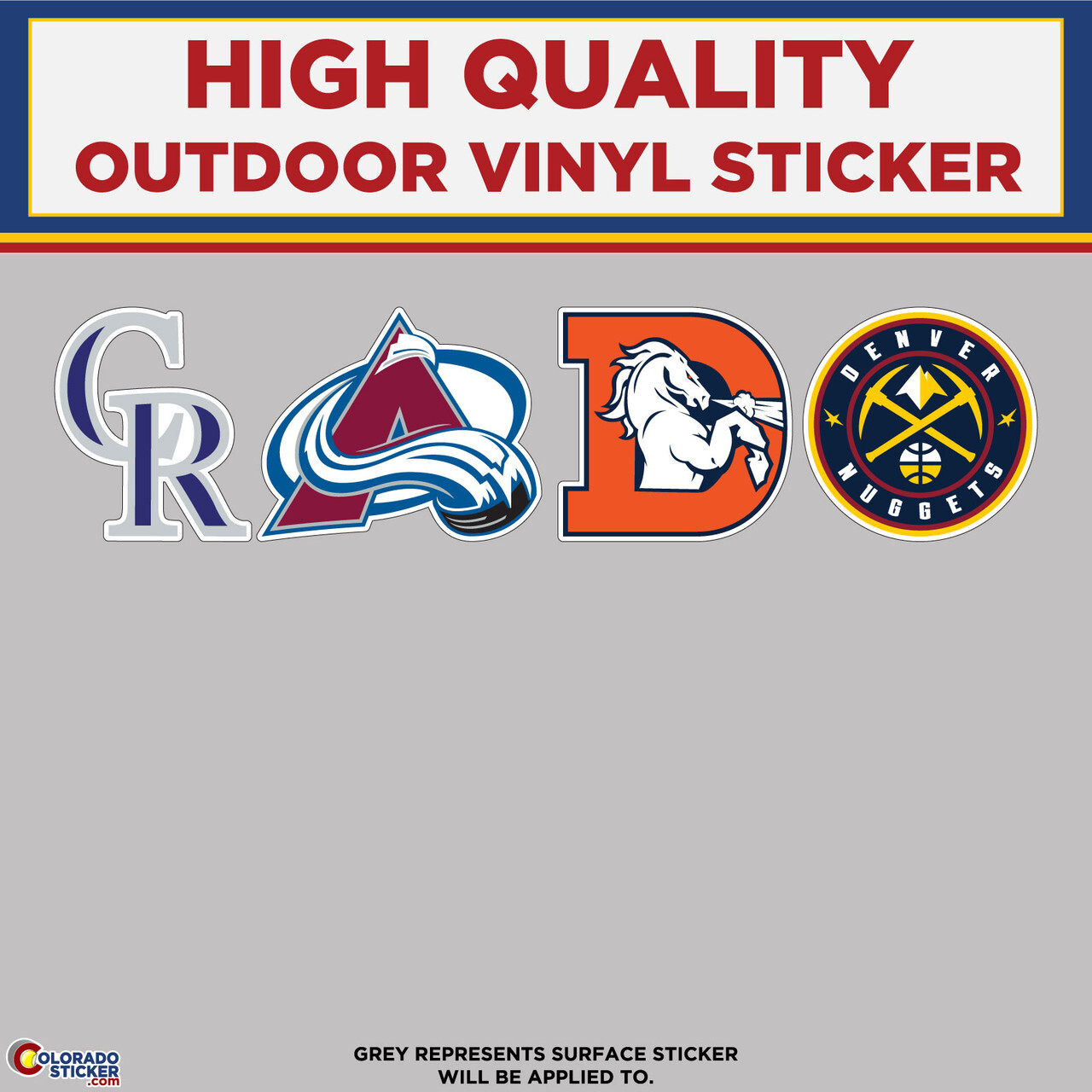4 Colorado Sport Teams, High Quality Vinyl Stickers