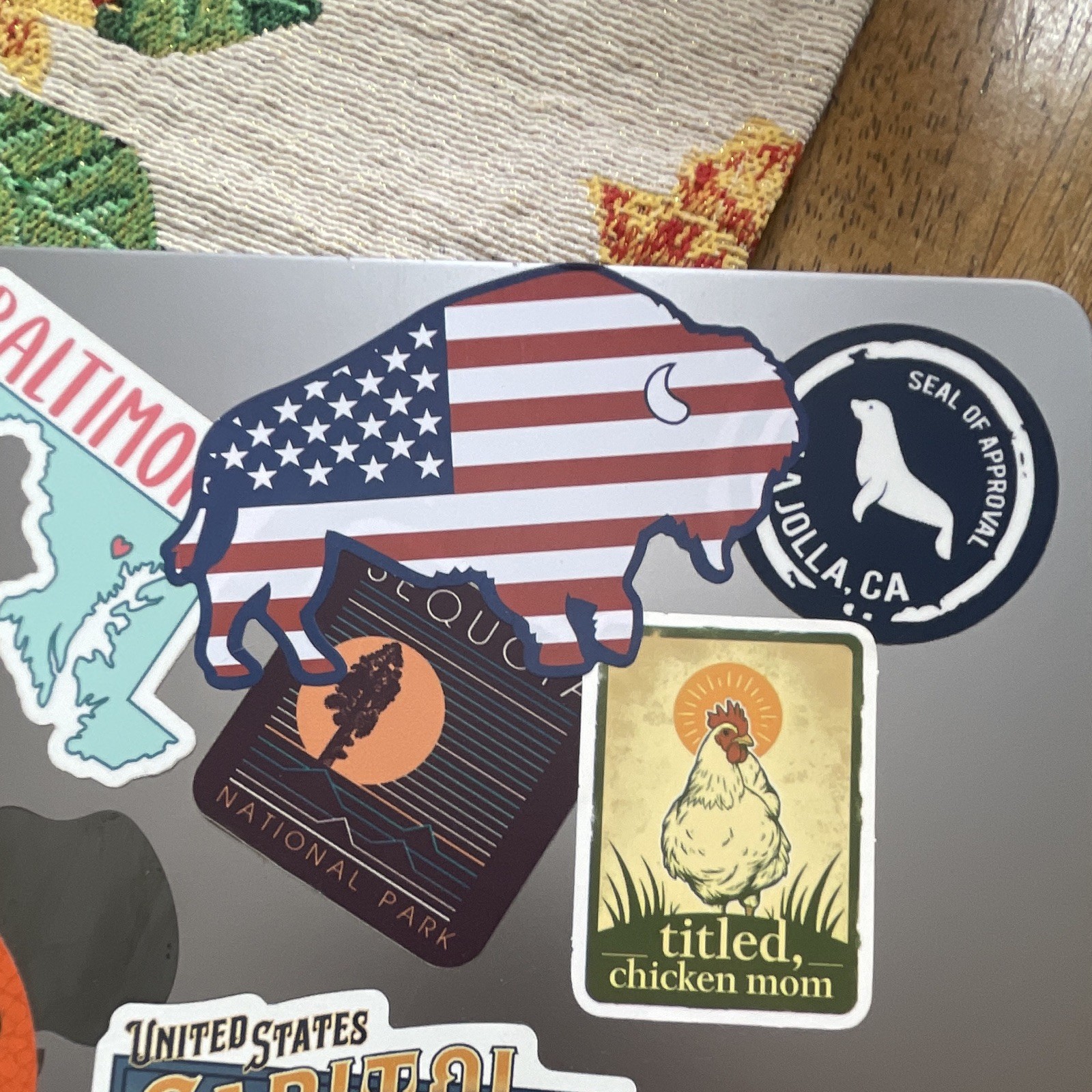 Buffalo Stars & Stripes America Flag Decal and Magnet