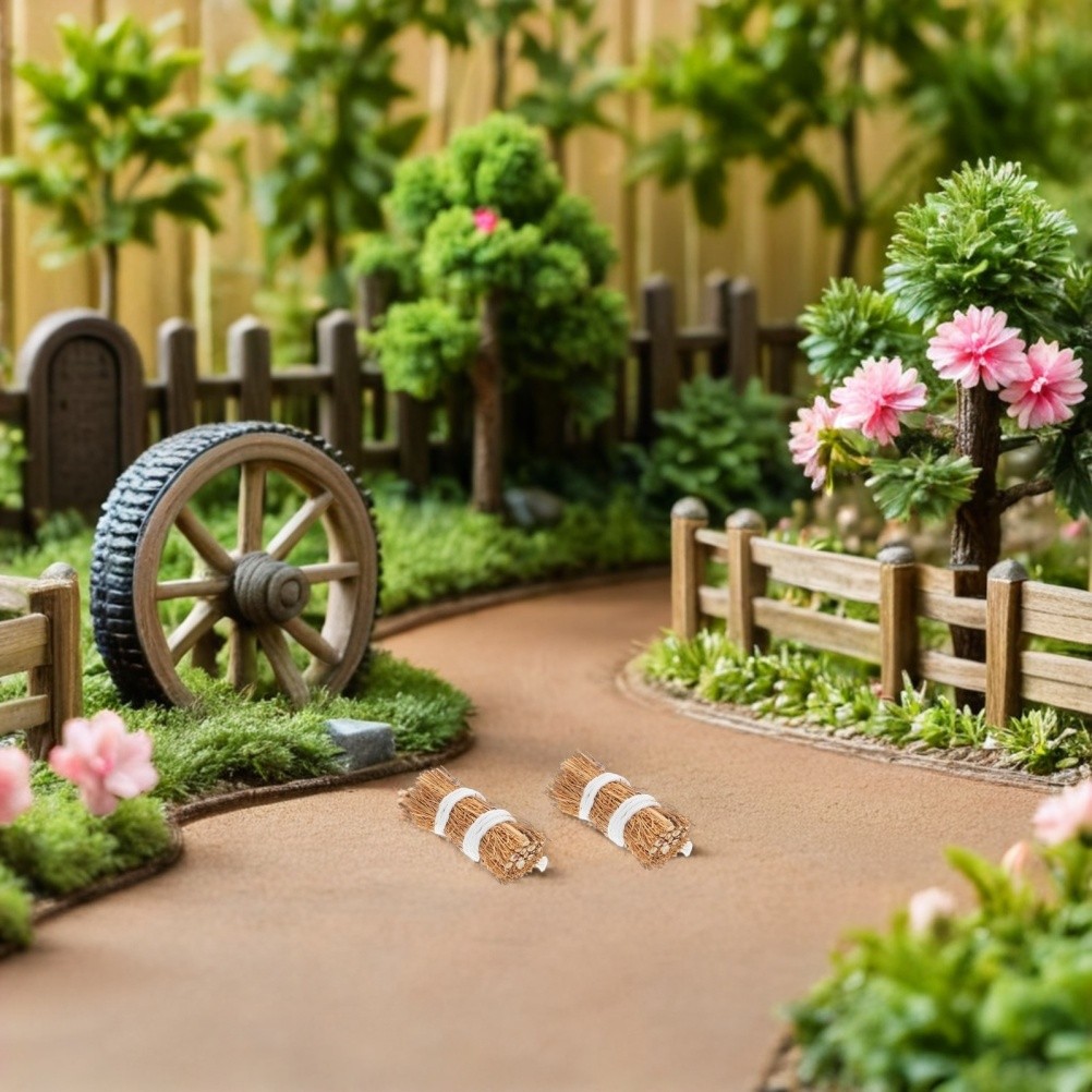 12pcs Mini Hay Bales: Micro Landscape Haystack Figurine – Dollhouse Hay Stack