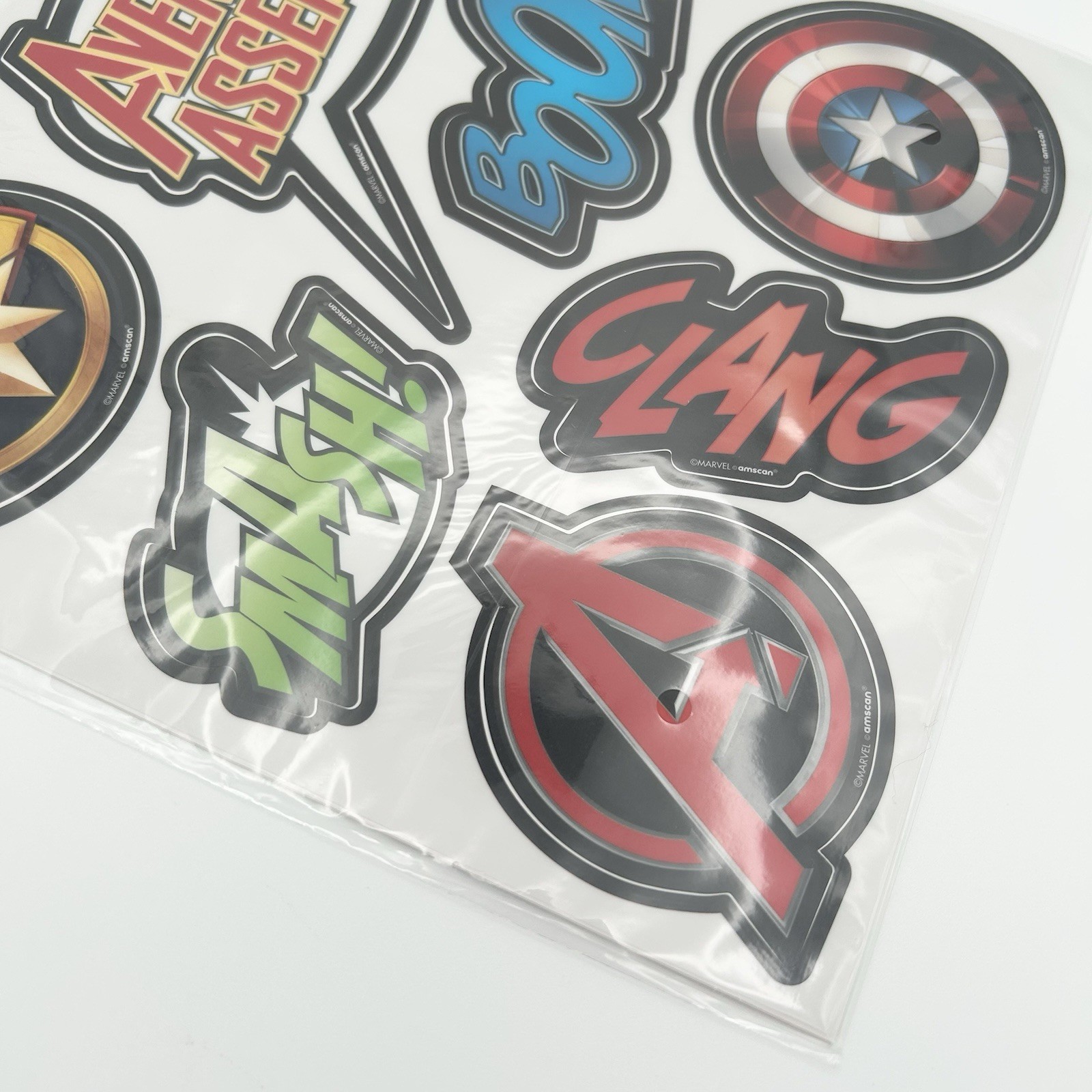 NEW Lot of 2 Marvel Avengers Action Comic Vinyl Cutouts 14 Pieces Each, 28 Total