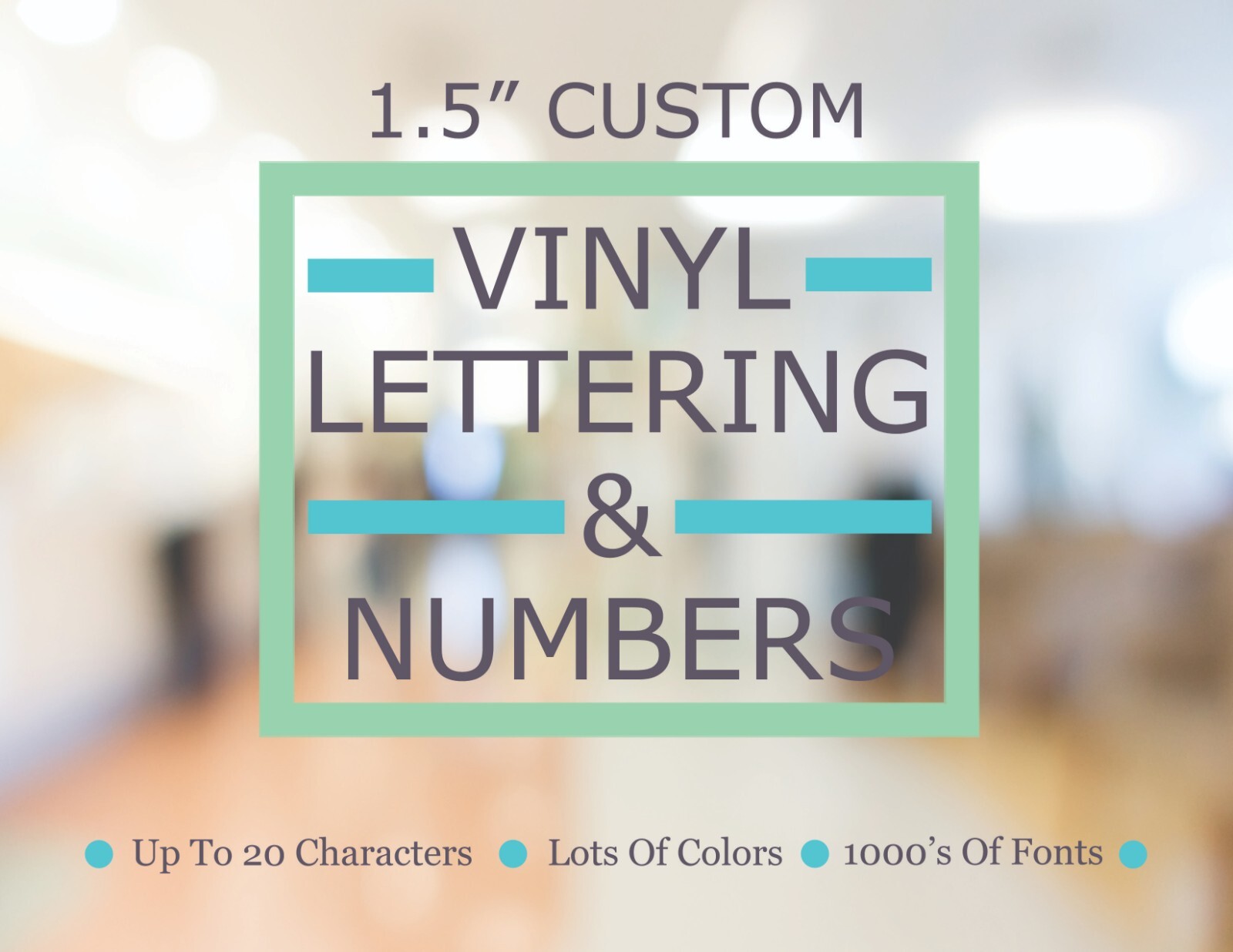 1.5 Inch Custom Lettering Or Numbers Vinyl Decal Transfer Sticker Premium Vinyl