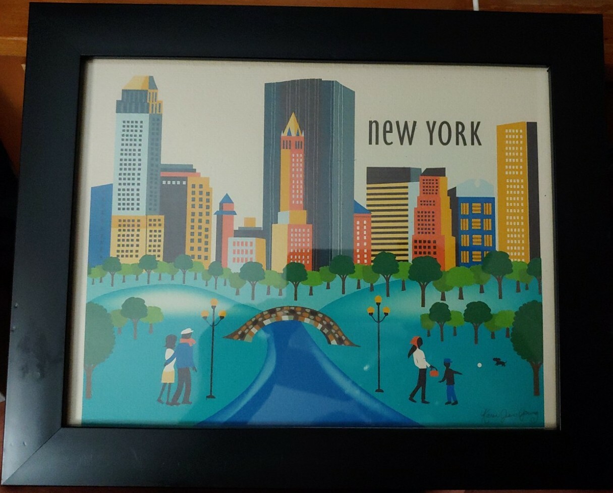Karen Jan Young Digital Artwork City Skyline New York – Framed 13"x10.5"