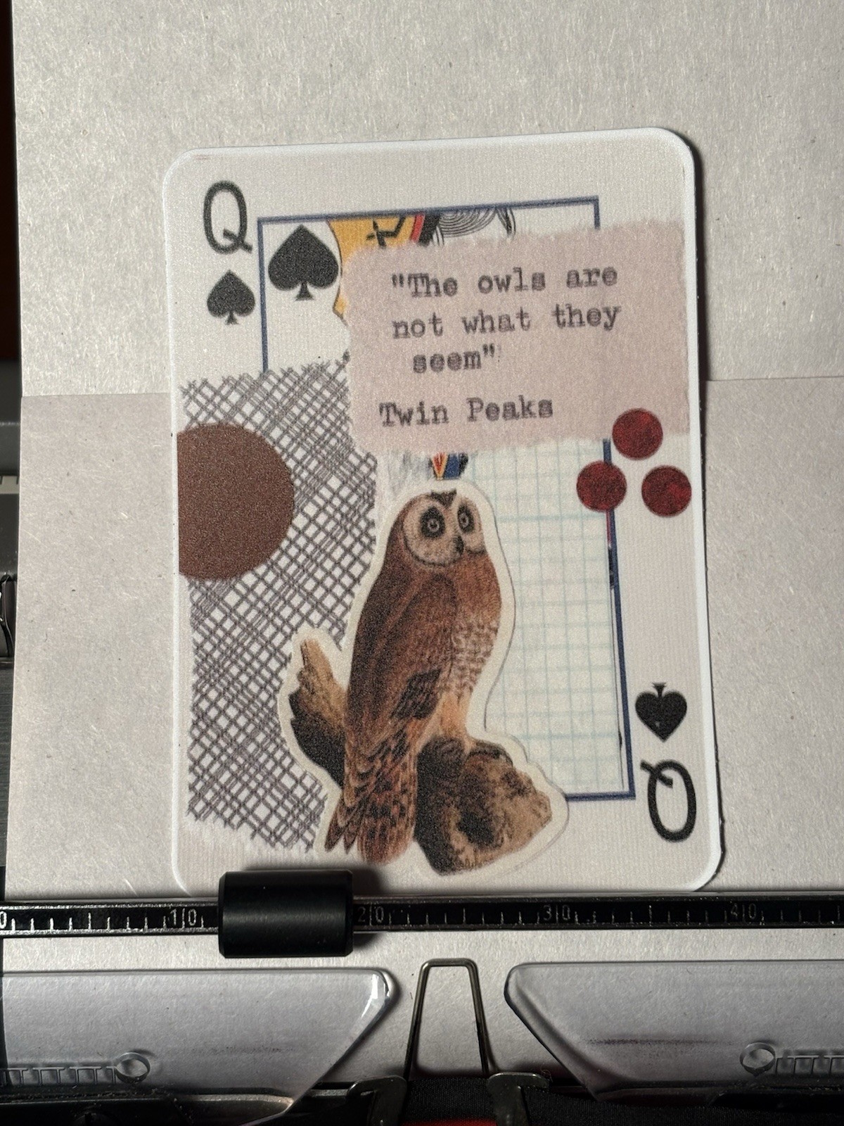 Collage Sticker Owl Twin Peaks Quote By Mazerzine 3.5 X 2.5”