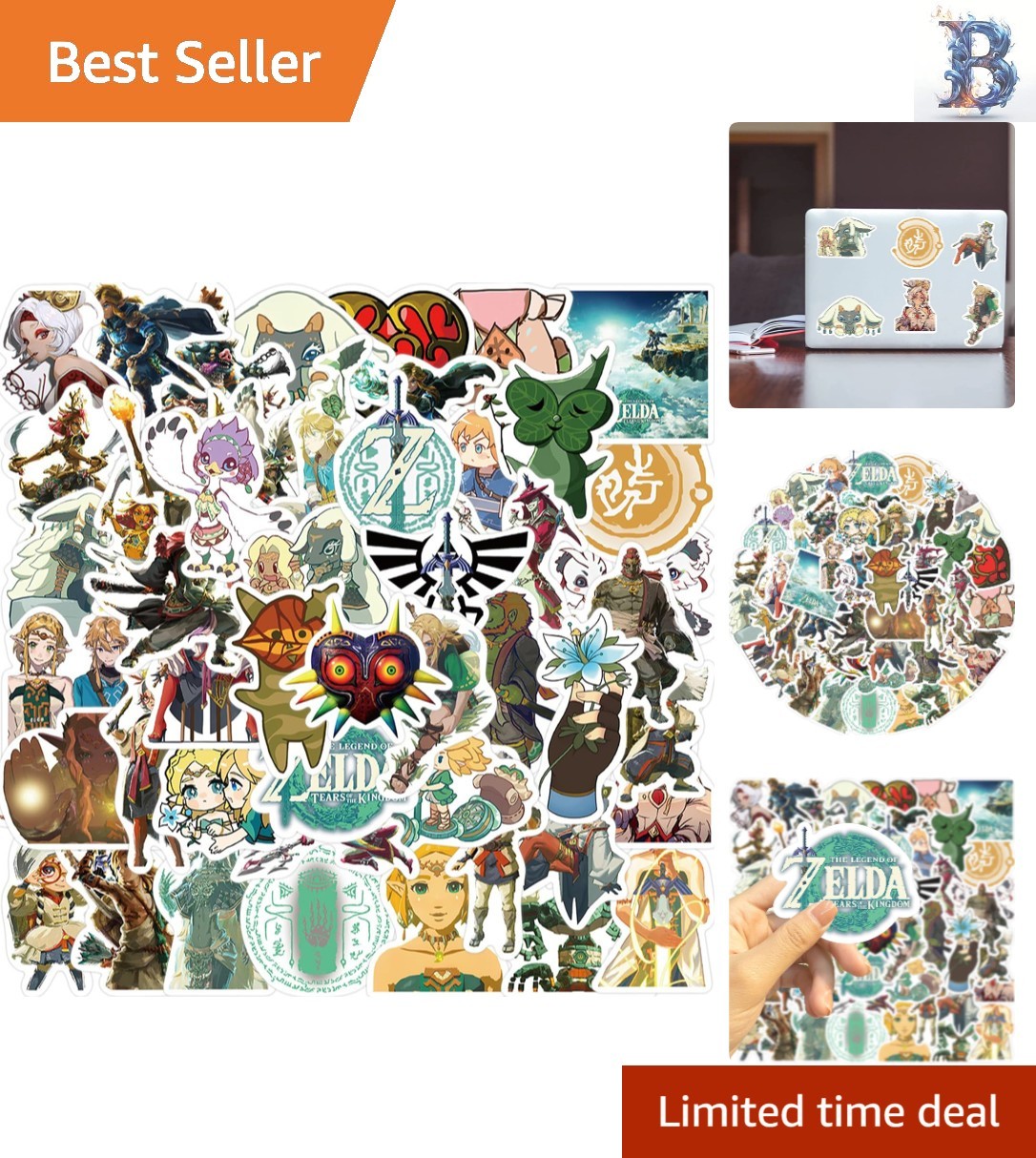 Collectible 50pcs Zelda Vinyl Decals for Personalizing Laptops, Guitars & Bikes