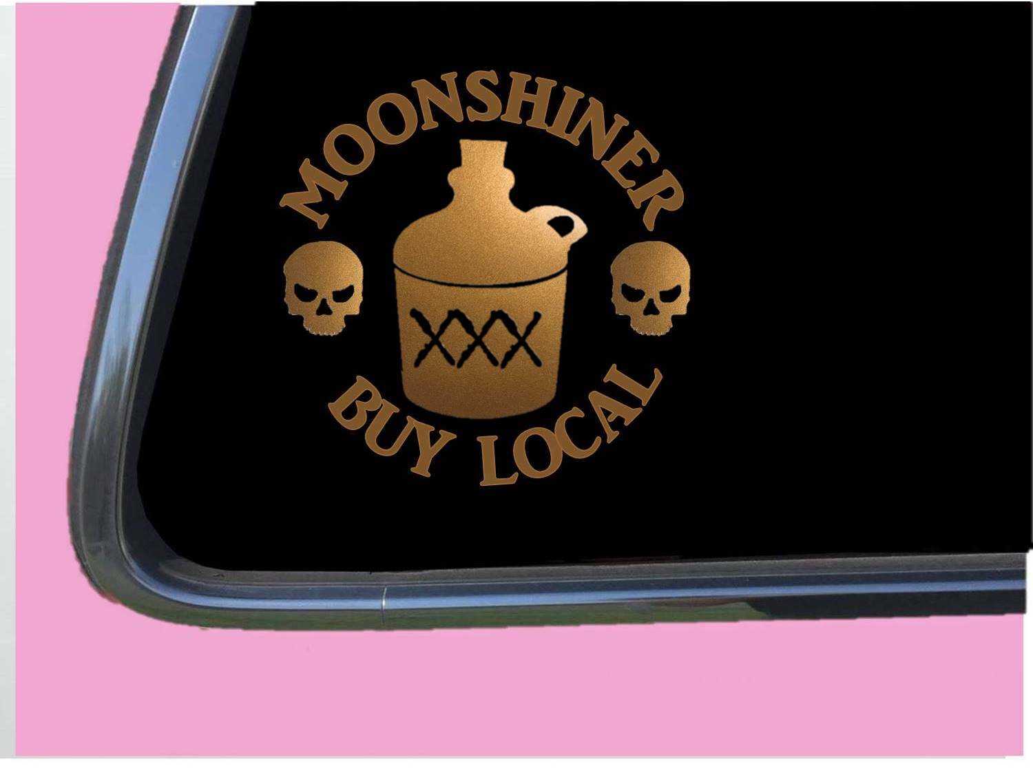 Moonshine Sticker Decal TP 1254 vinyl 6" Buy Local Copper Shiner still