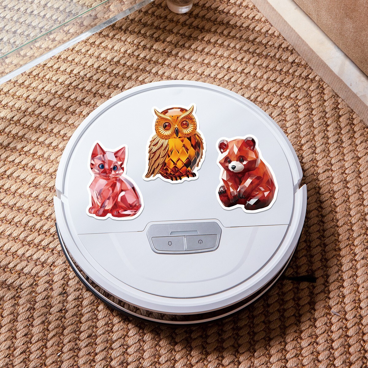 50pcs Waterproof Vinyl Stickers Cartoon 3D Crystal Animals Luggage Phone Laptop