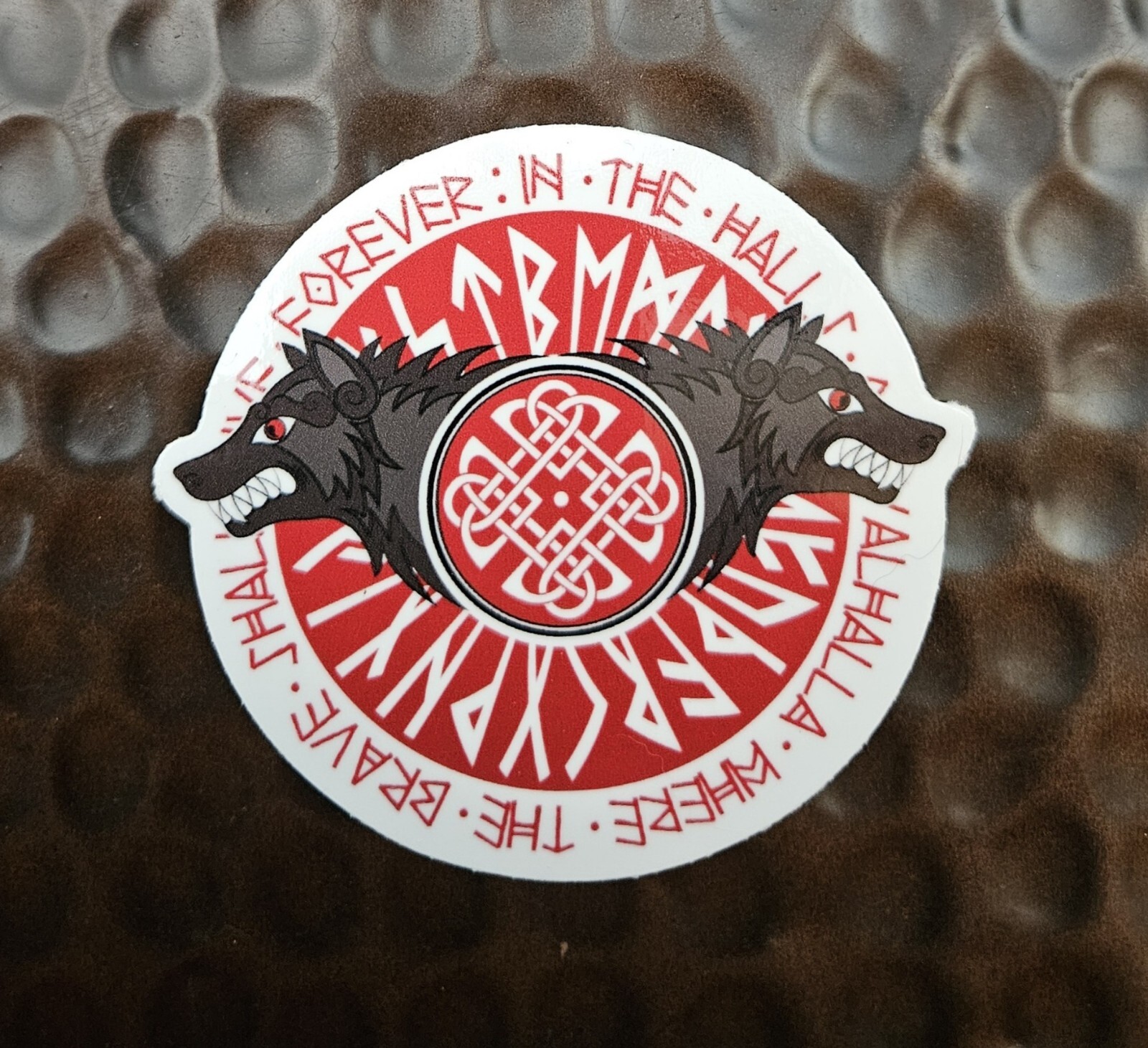 VIKING RUNES AND WOLVES CELTIC KNOT Talisman Opaque Sticker Vinyl 3 inch