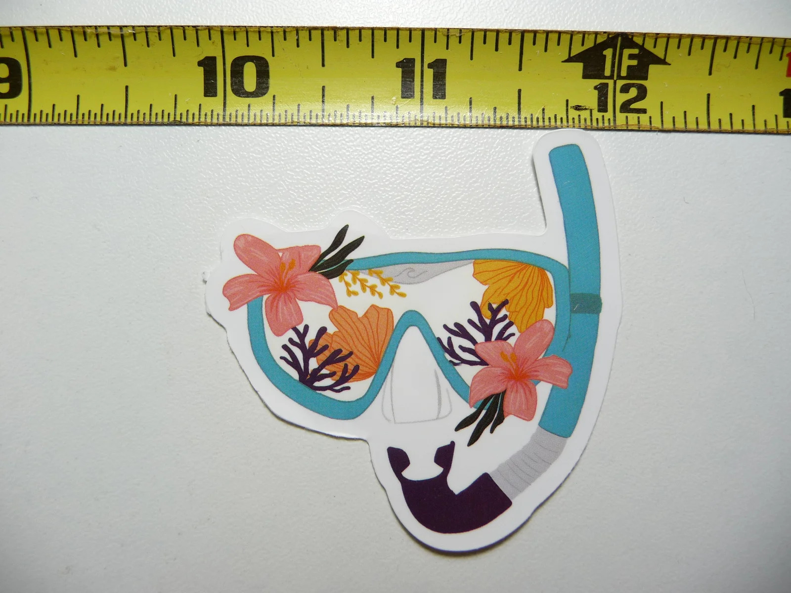 SNORKEL HAWAII HIBISCUS FLOWERS SCUBA SMALL STICKER DECAL SCRAPBOOKING WALL