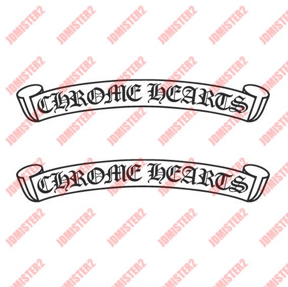 Chrome Hearts Decal Chrome Heart Banner Laptop Window Decals Sticker Vinyl