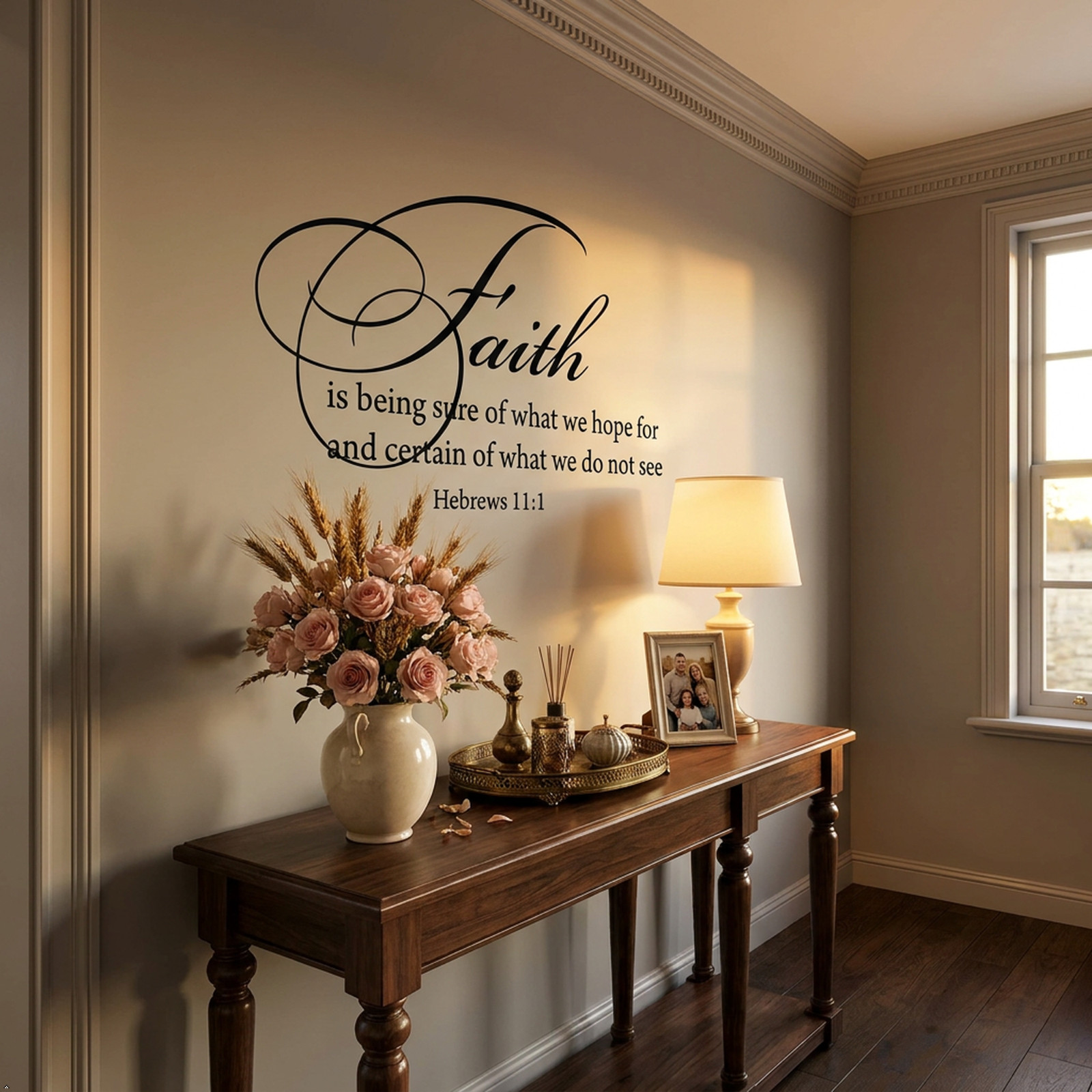 Hebrews 11:1 Faith Wall Decal Inspirational Bible Verse Vinyl Sticker for Home