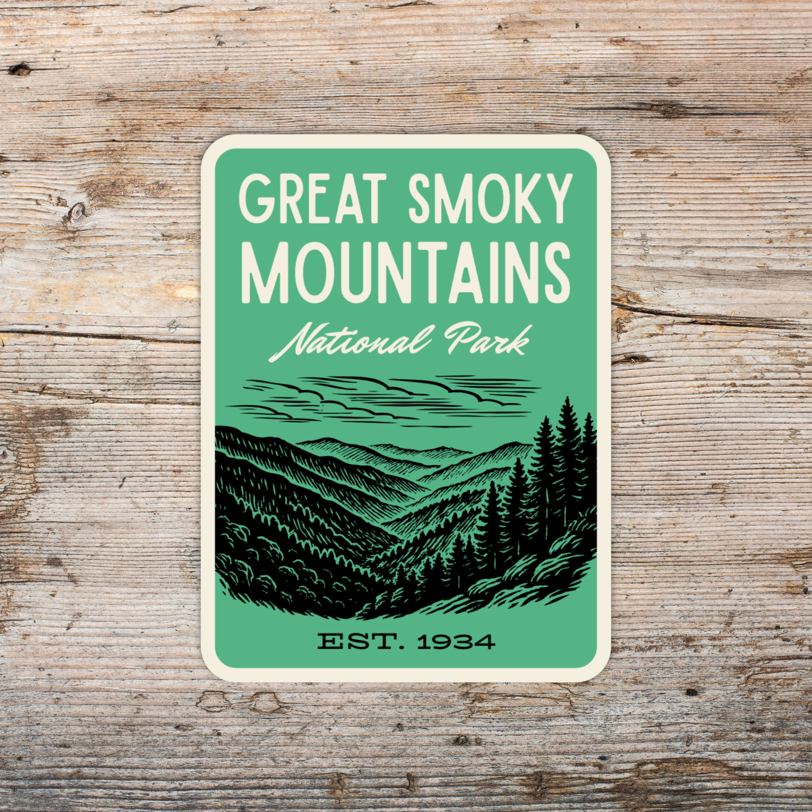 Great Smoky Mountains National Park Sticker – Retro 1960s Style Decal