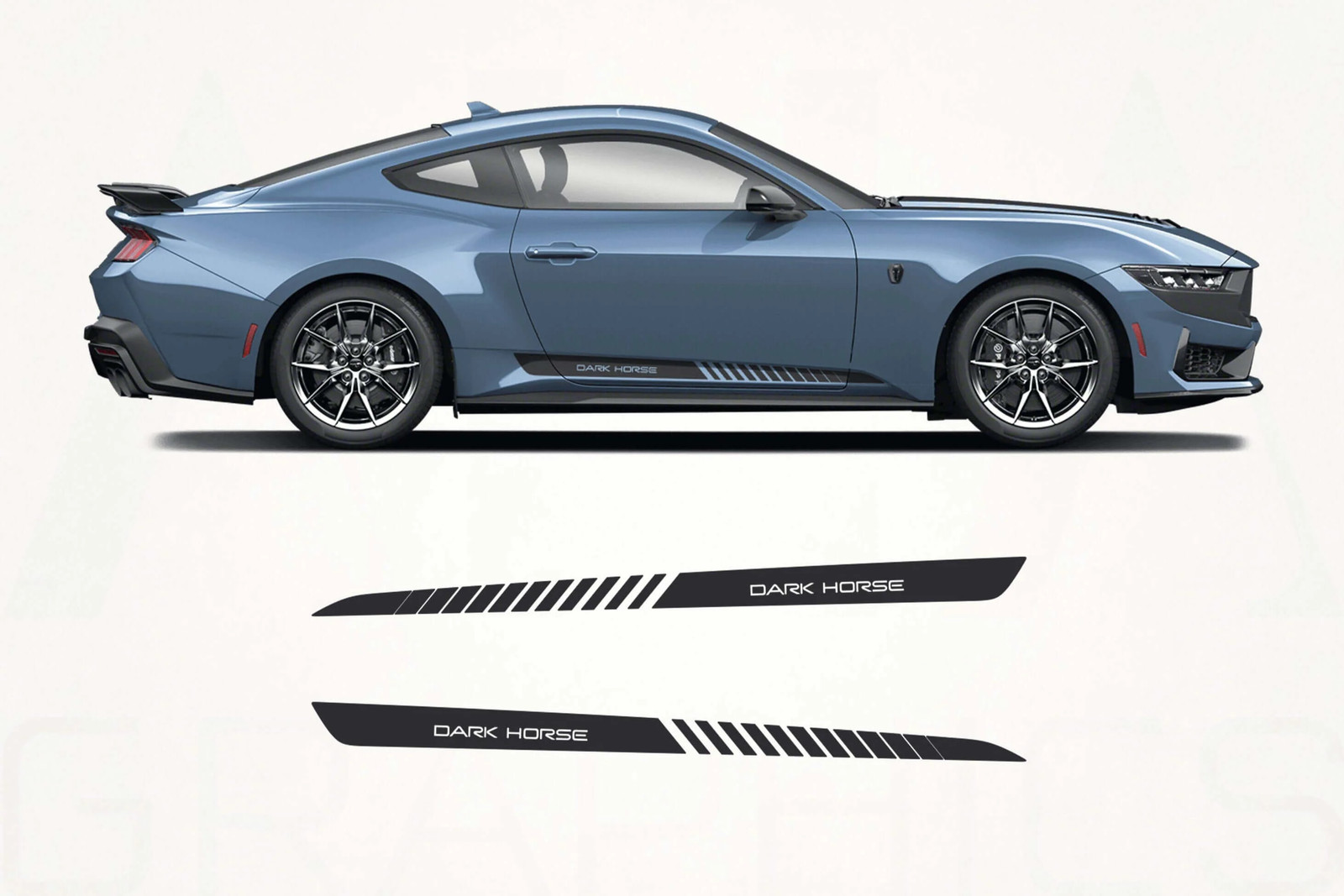 Aftermarket Ford Mustang Dark Horse Side Stripes Decals