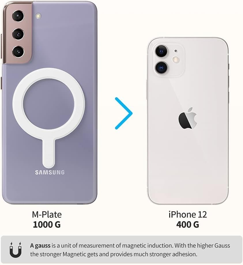 Strong Magnetic Ring for Wireless Charging, Fits iPhone and Galaxy Phones