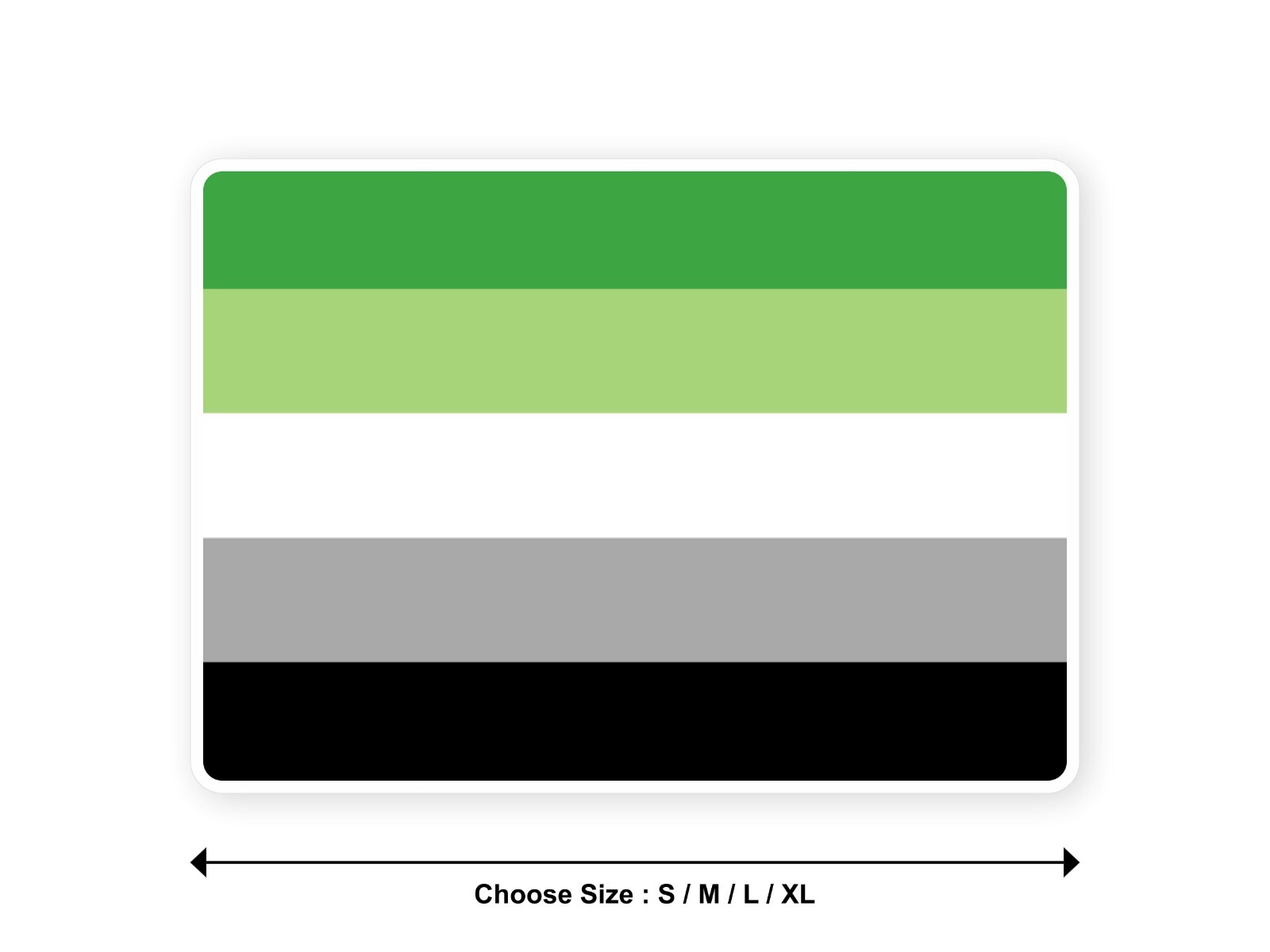 Sticker flag AROMANTIC lgbt lgbtqia pride rainbow 3,9′′(S) -11′′(XL) decal
